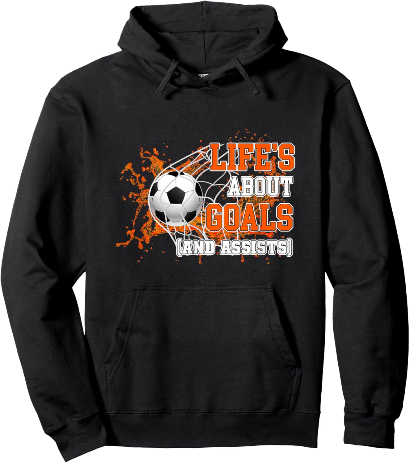 Life Is About Goals And Assists Soccer Player Sports Futbol Hoodie - Hoodie | Black