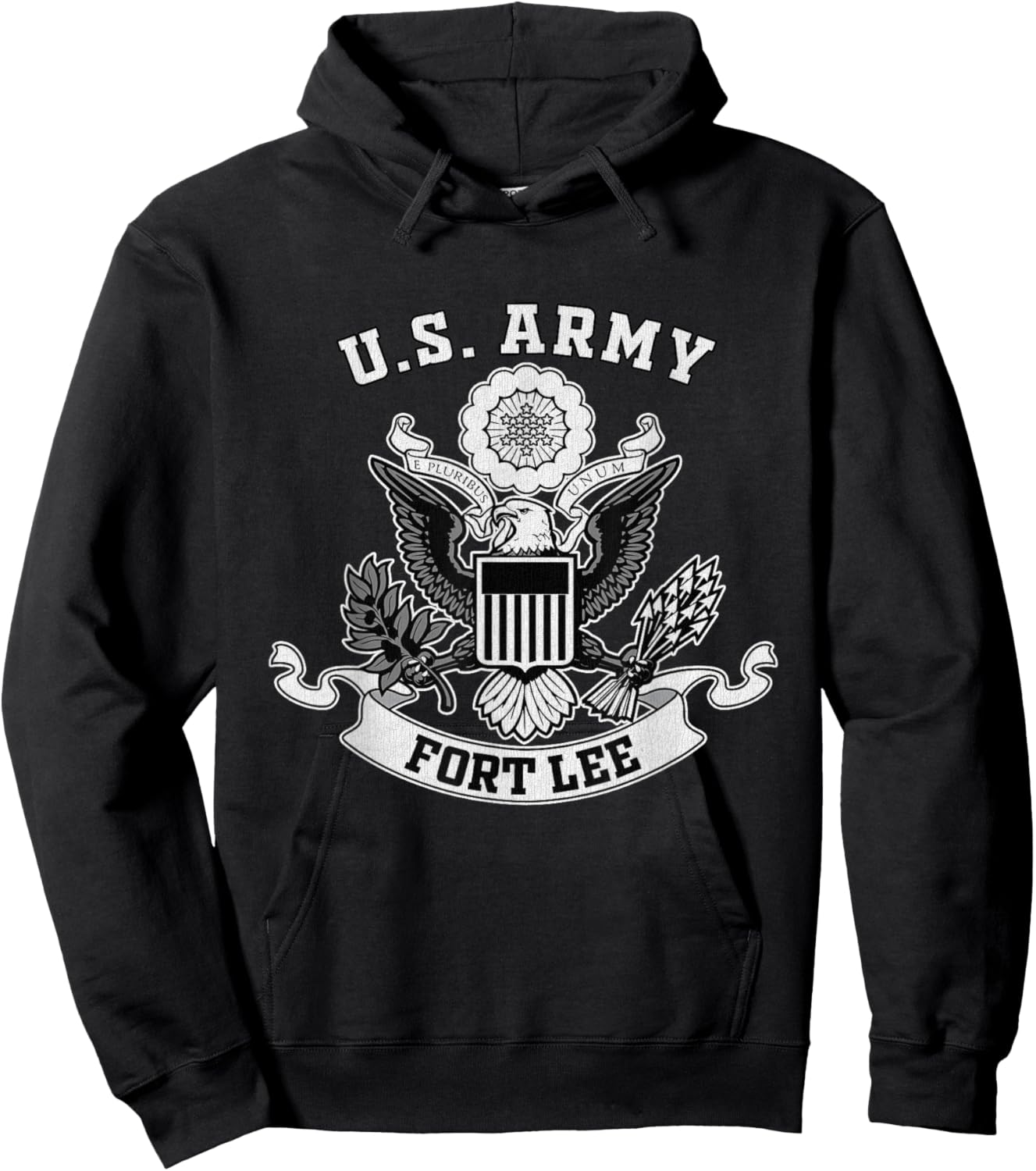 Fort Lee Virginia Military Base Eagle Emblem Vintage Gifts Hoodie - Hoodie | Black