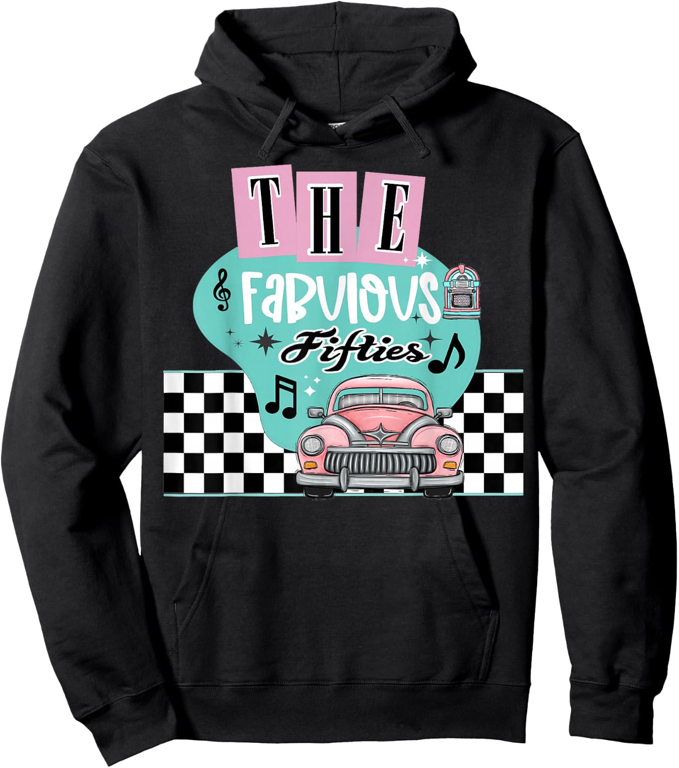 50s Rockabilly Sock Hop Vintage 1950s Clothing Women Men Hoodie - Hoodie | Black