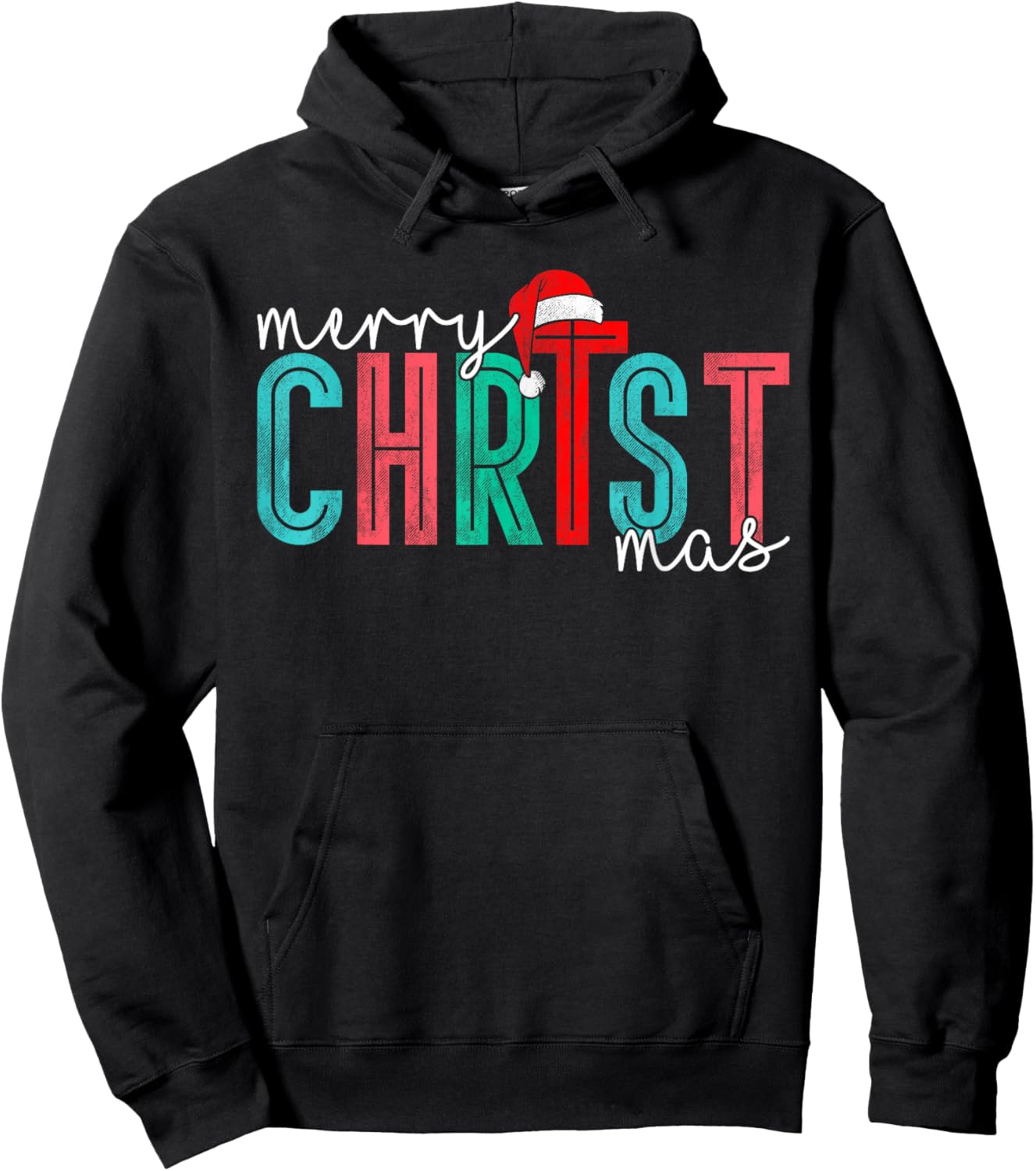 Merry Christ Mas Christian God Matching Christmas Family Hoodie - Hoodie | Black