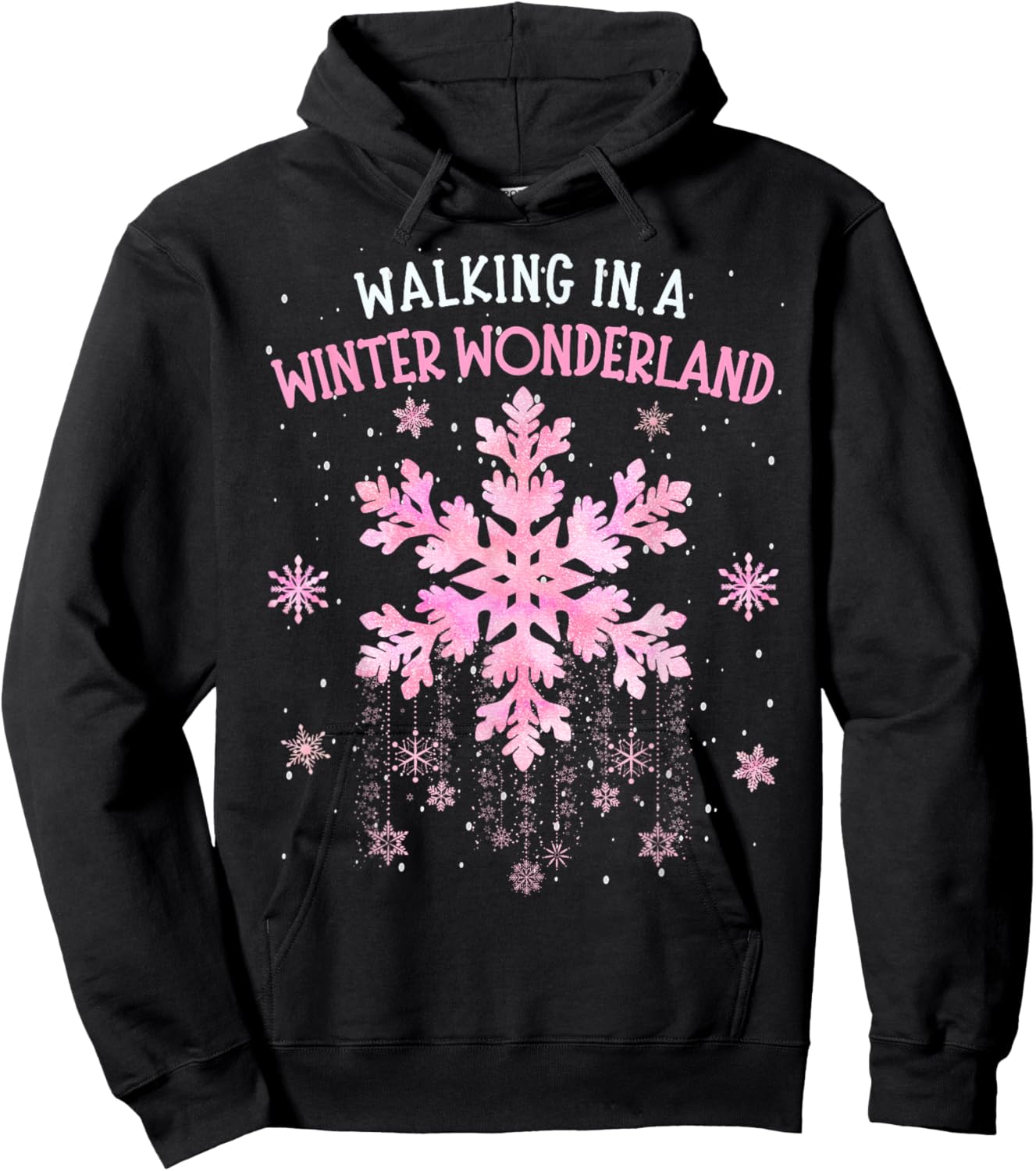 Walking In A Winter Wonderland Tie Dye Snowflake Christmas Hoodie - Hoodie | Black