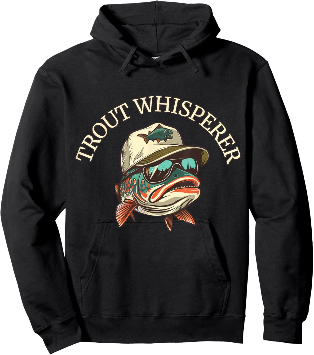 Fishing Fun Adventurous Trout Whisperer Hoodie - Hoodie | Black