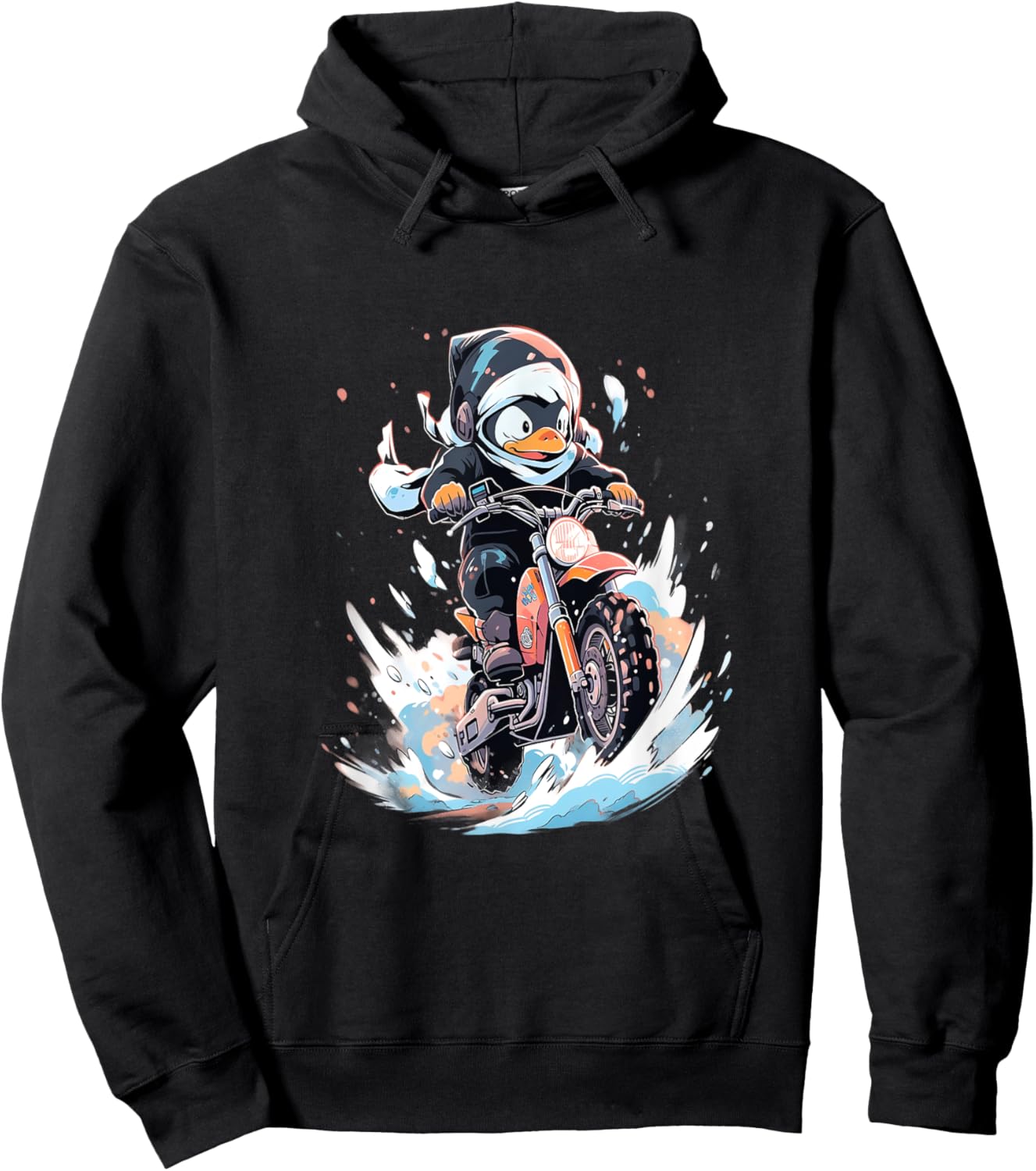 Dirt Bike Penguin Ice Racer Motorcycle Ice Racing Hoodie - Hoodie | Black
