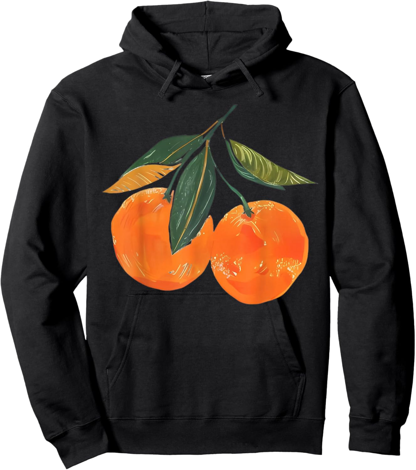 Orange Fruit Aesthetic Vintage Hoodie - Hoodie | Black