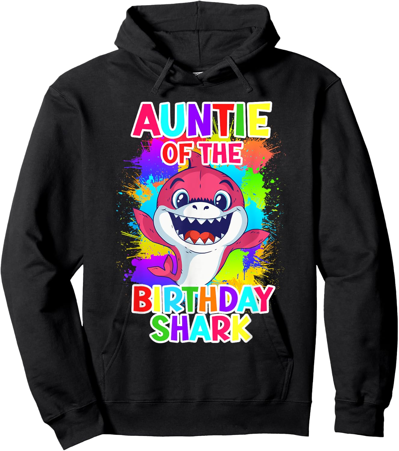 The aunt of the birthday boy shark aunt Hoodie - Hoodie | Black
