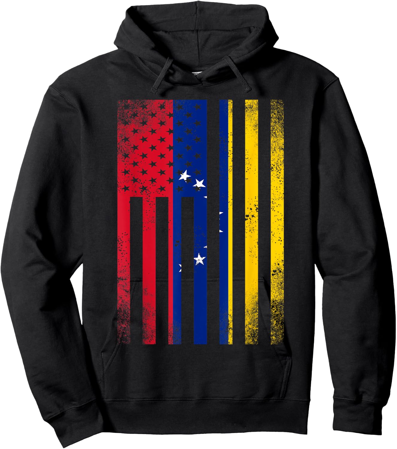 Half Venezuelan Flag | Vintage American Inside Me USA Gift Hoodie - Hoodie | Black
