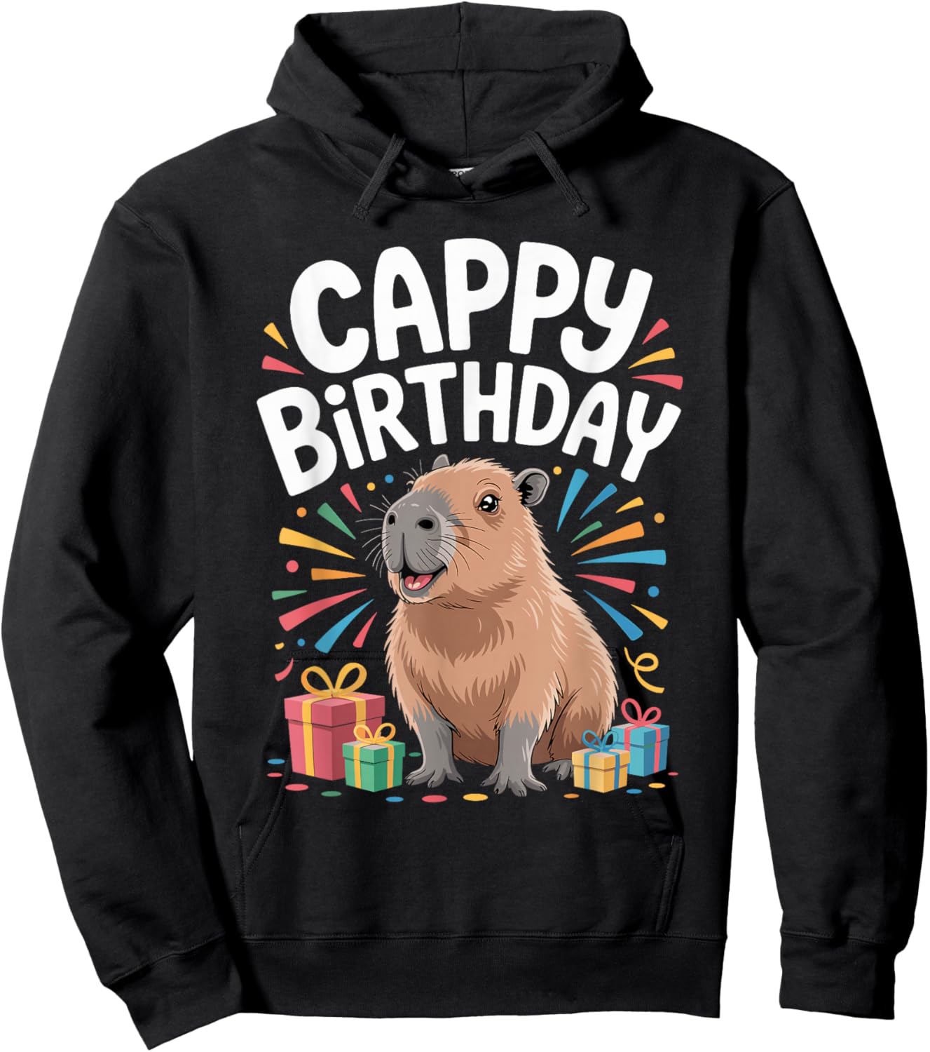 Cappy Birthday Capybara Lovers of Capybara Birthday Hoodie - Hoodie | Black