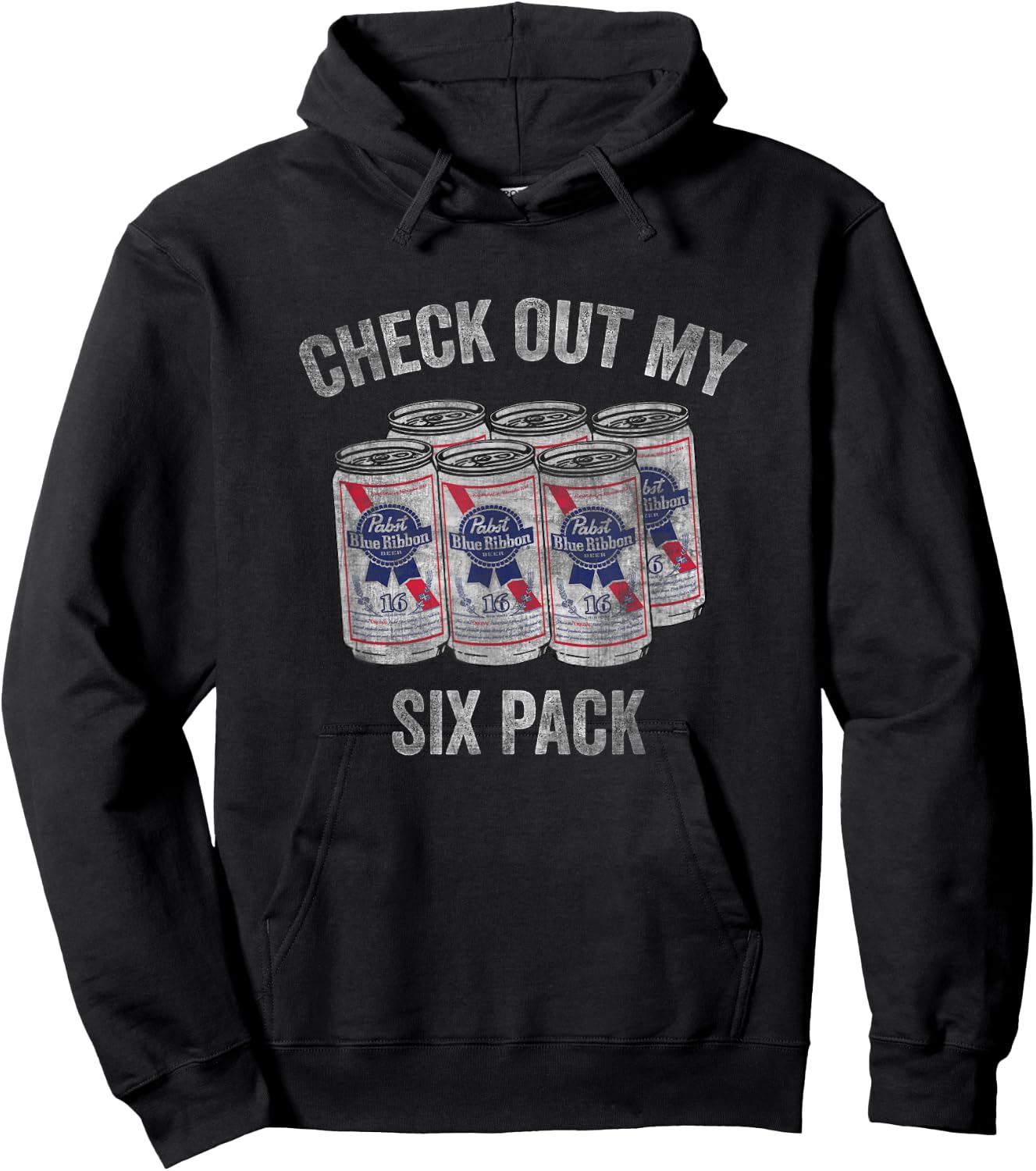 Pabst Check Out My Six Pack Hoodie - Hoodie | Black