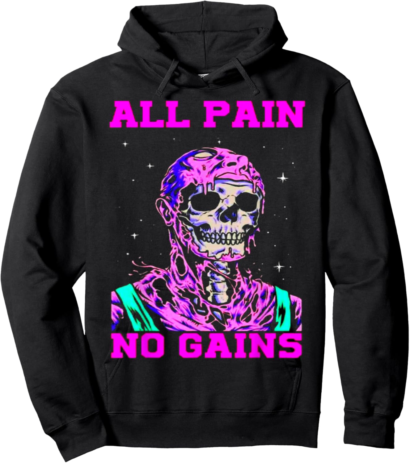 All Pain No Gains Fitness Weightlifting Bodybuilding Gym Hoodie - Hoodie | Black