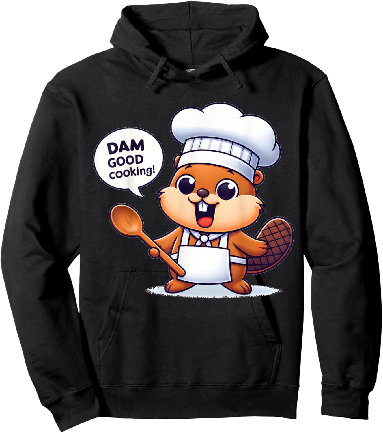 Funny Beaver Chef Humor Animal Lovers Cute Beavers Graphic Hoodie - Hoodie | Black