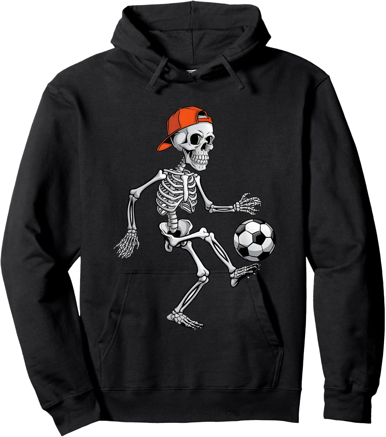 Skeleton Soccer Halloween Costume Funny Men Boys Kids Hoodie - Hoodie | Black
