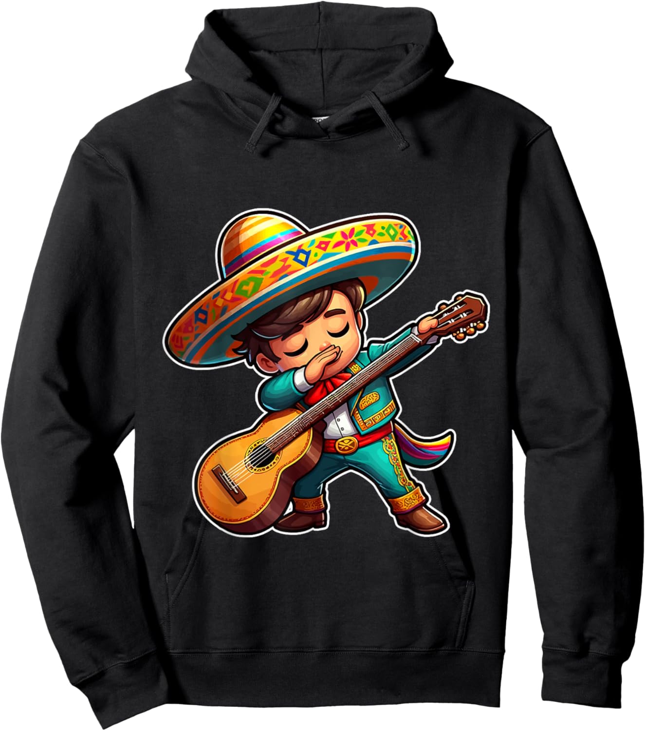 Mariachi boy dabbing with guitar Cinco de Mayo costume kids Hoodie - Hoodie | Black