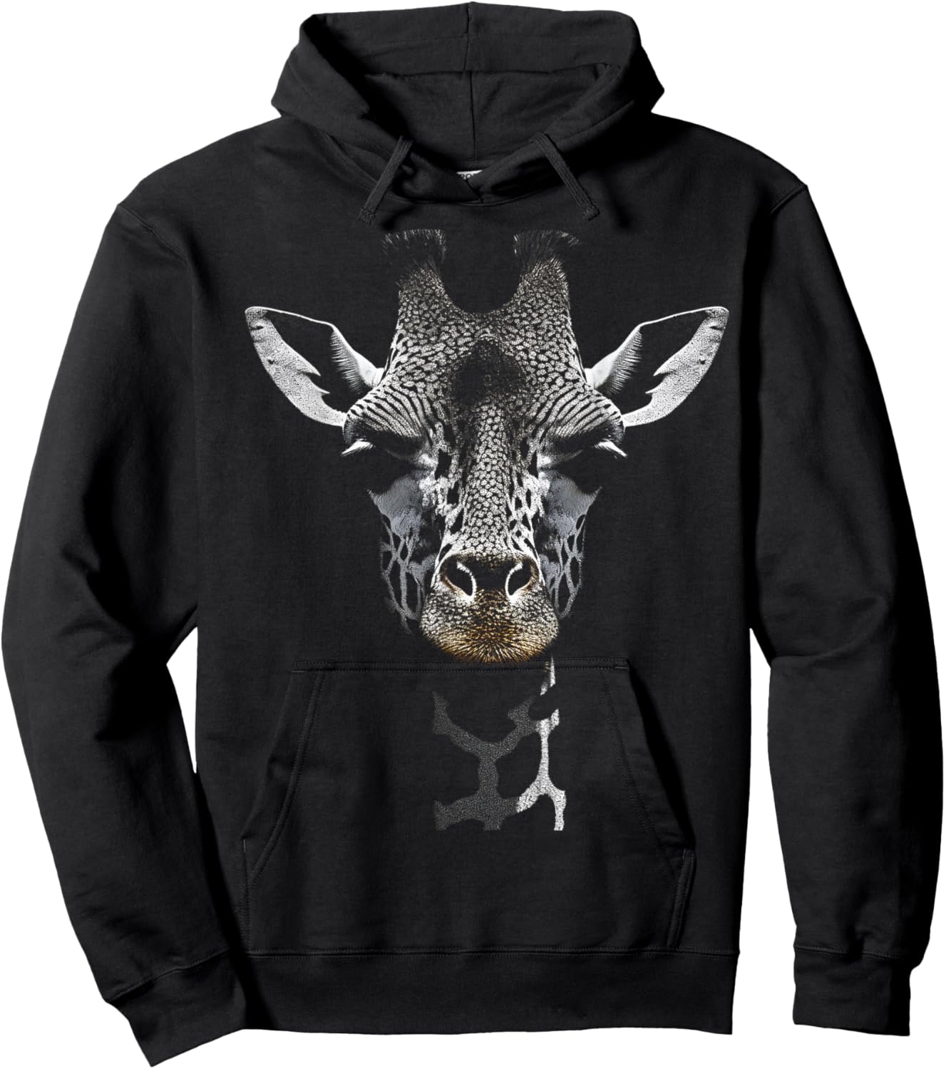 Giraffe Lover Animal Art Portrait Graphic Giraffe Hoodie - Hoodie | Black