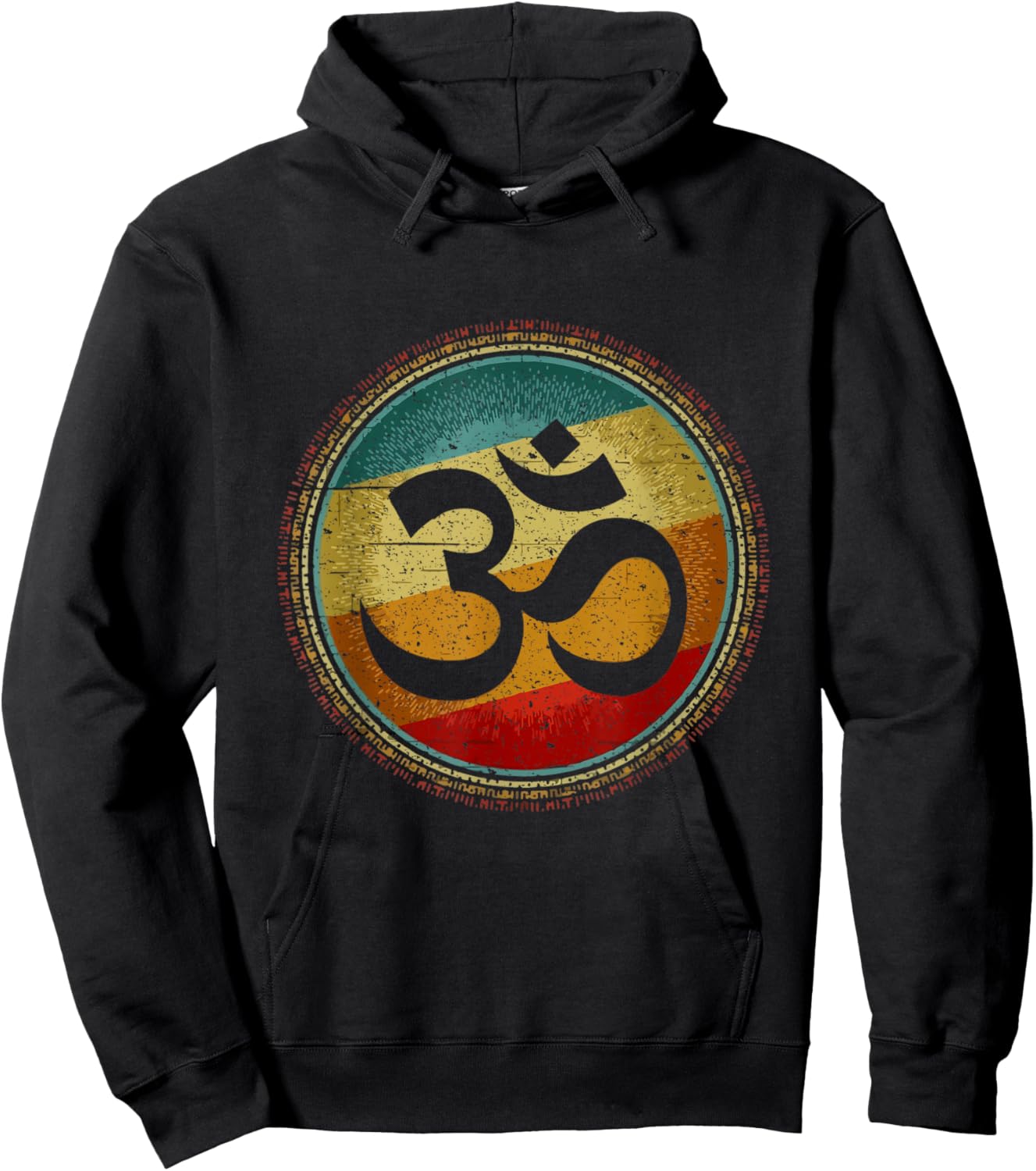 Om Ohm Symbol Retro Vintage 80s Style Meditation Yoga Hoodie - Hoodie | Black