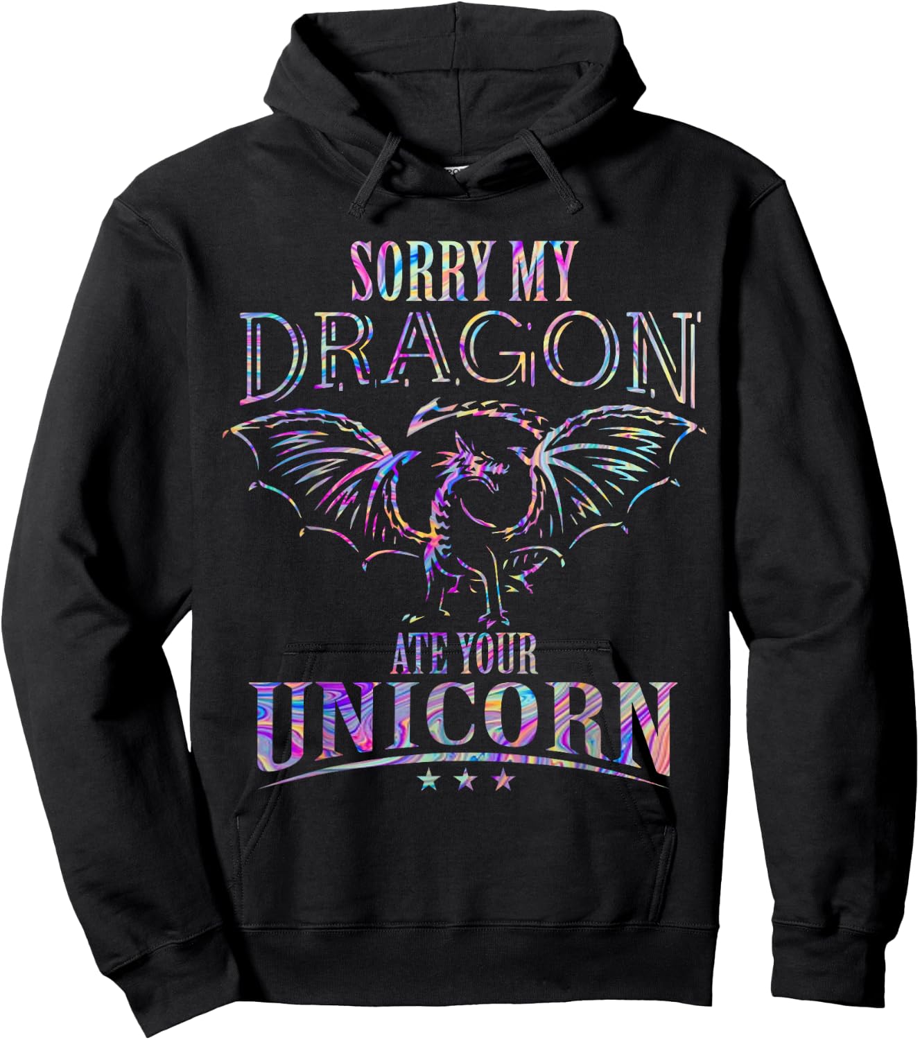 Sorry My Dragon Ate Your Unicorn Hoodie - Hoodie | Black
