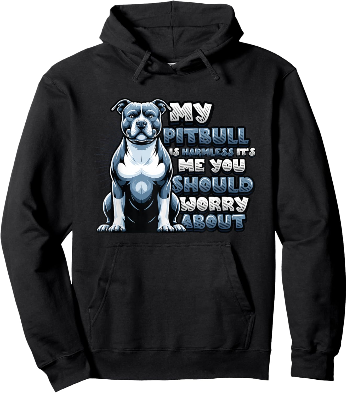 My Pitbull Is Harmless Its Me You Should Worry About Pitbull Hoodie - Hoodie | Black