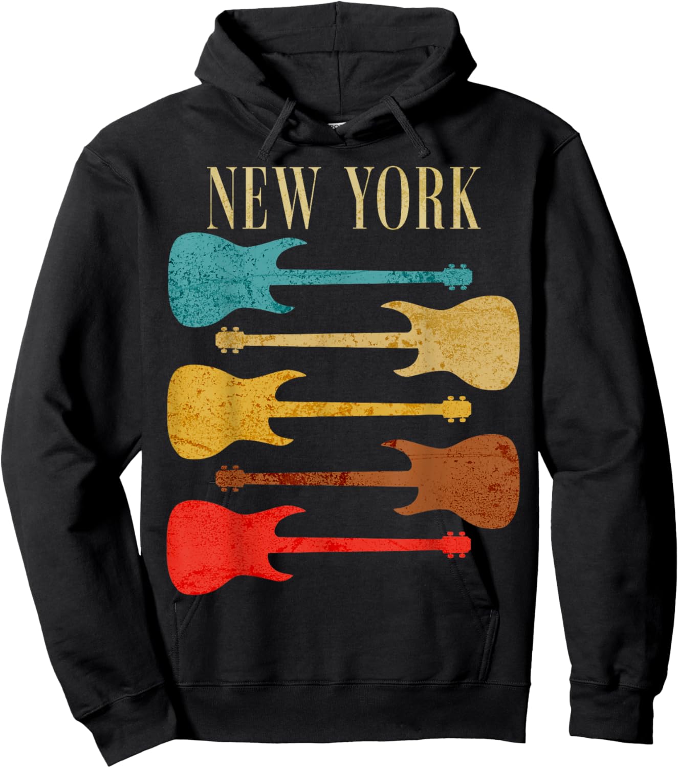 New York Concert Rock Music Festival New York City Guitars Hoodie - Hoodie | Black
