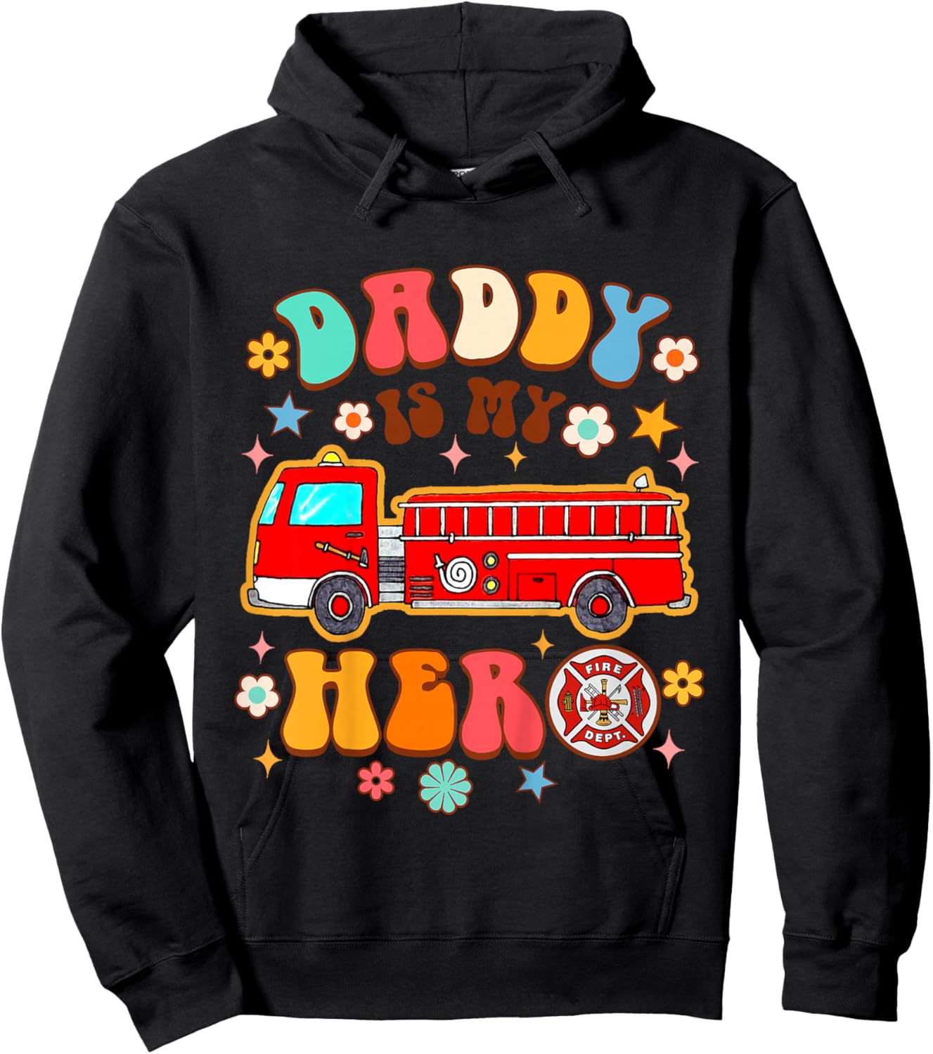 Fireman Firefighter Daddy & Me Daddy is My Hero Father’s Day Hoodie - Hoodie | Black