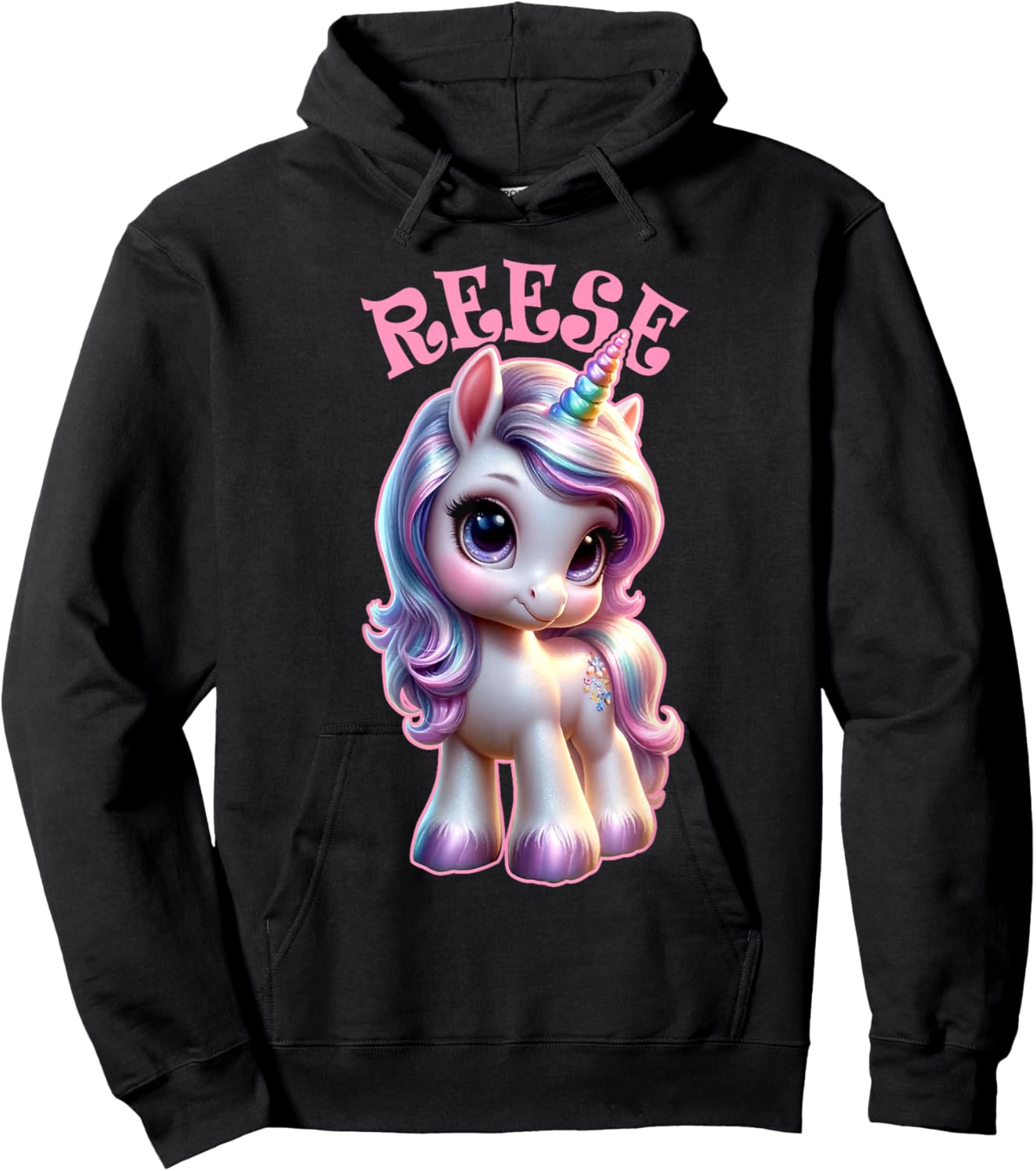 Reese Cute Unicorn Design for Girls Name Reese Hoodie - Hoodie | Black