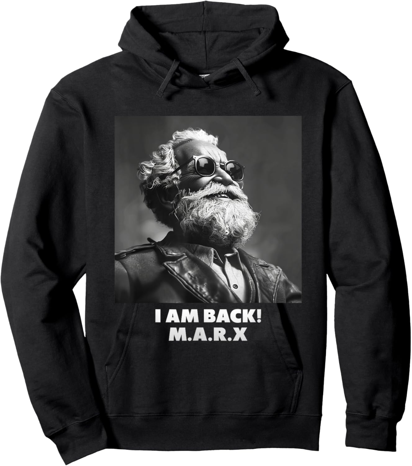 I AM BACK, Karl Marx, Communist, Cool Marx , Black, S Hoodie - Hoodie | Black
