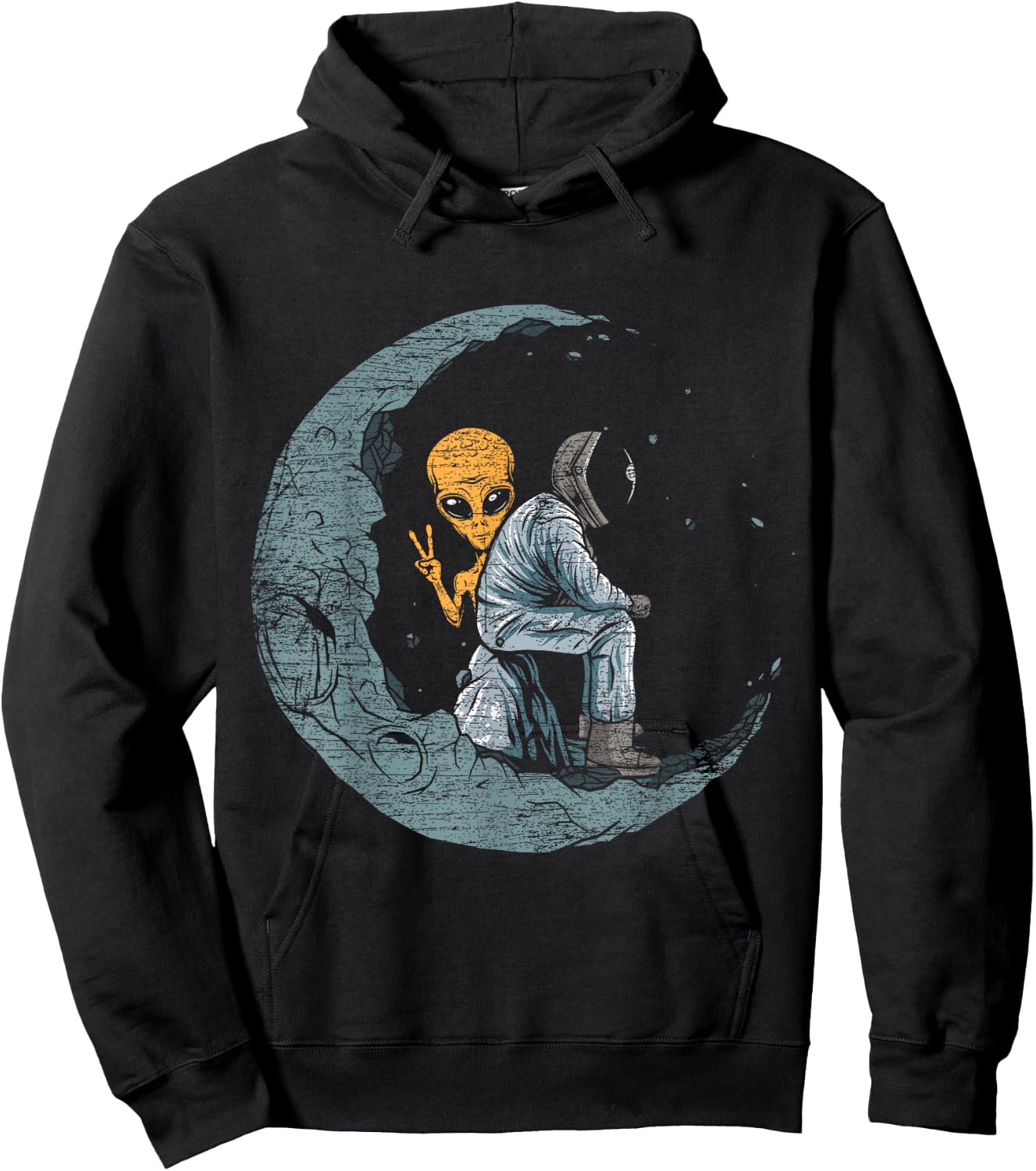 Planets Moon Spaceship Astronaut Hoodie - Hoodie | Black