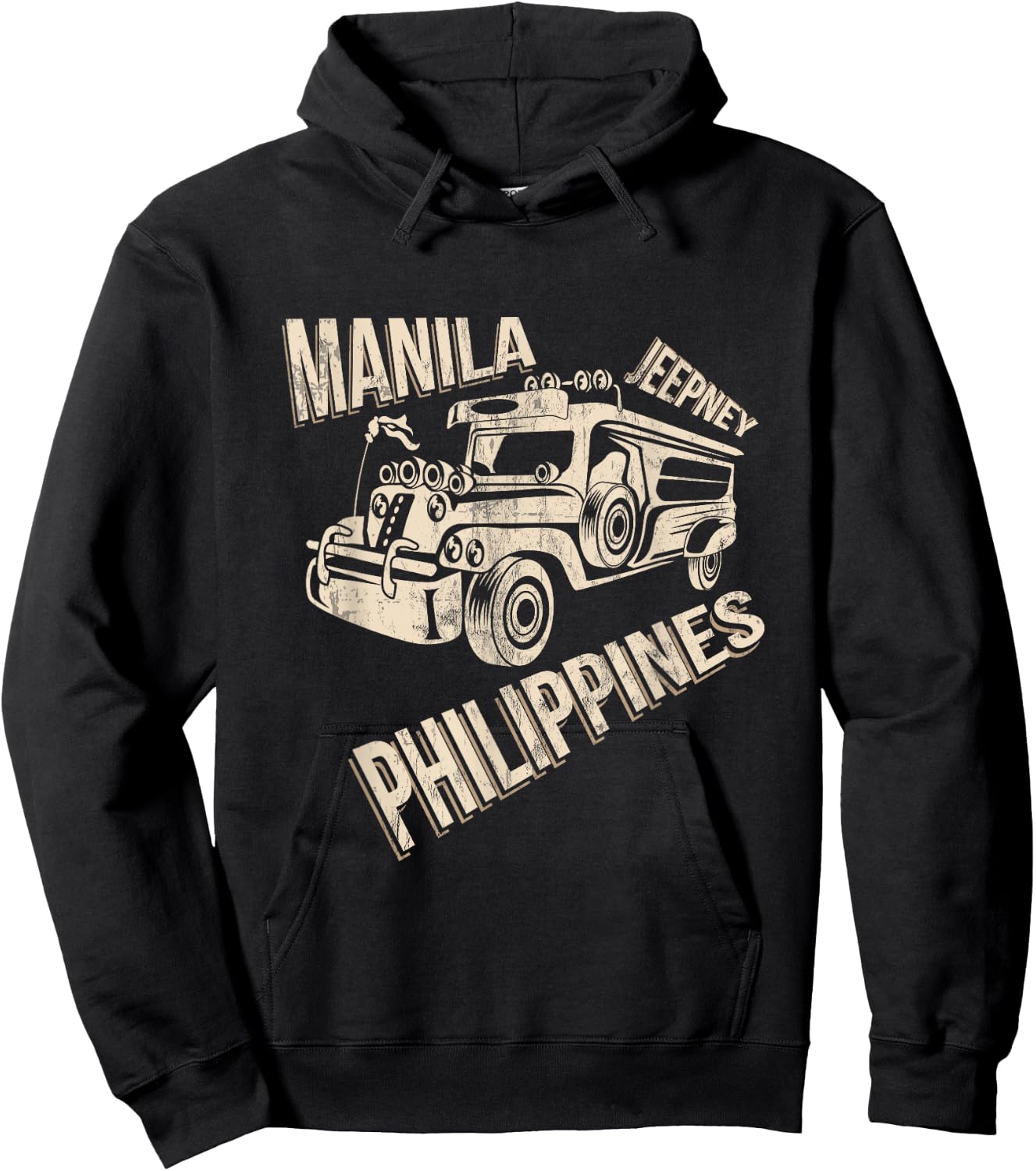 Manila Retro Philippines Jeepney Hoodie - Hoodie | Black