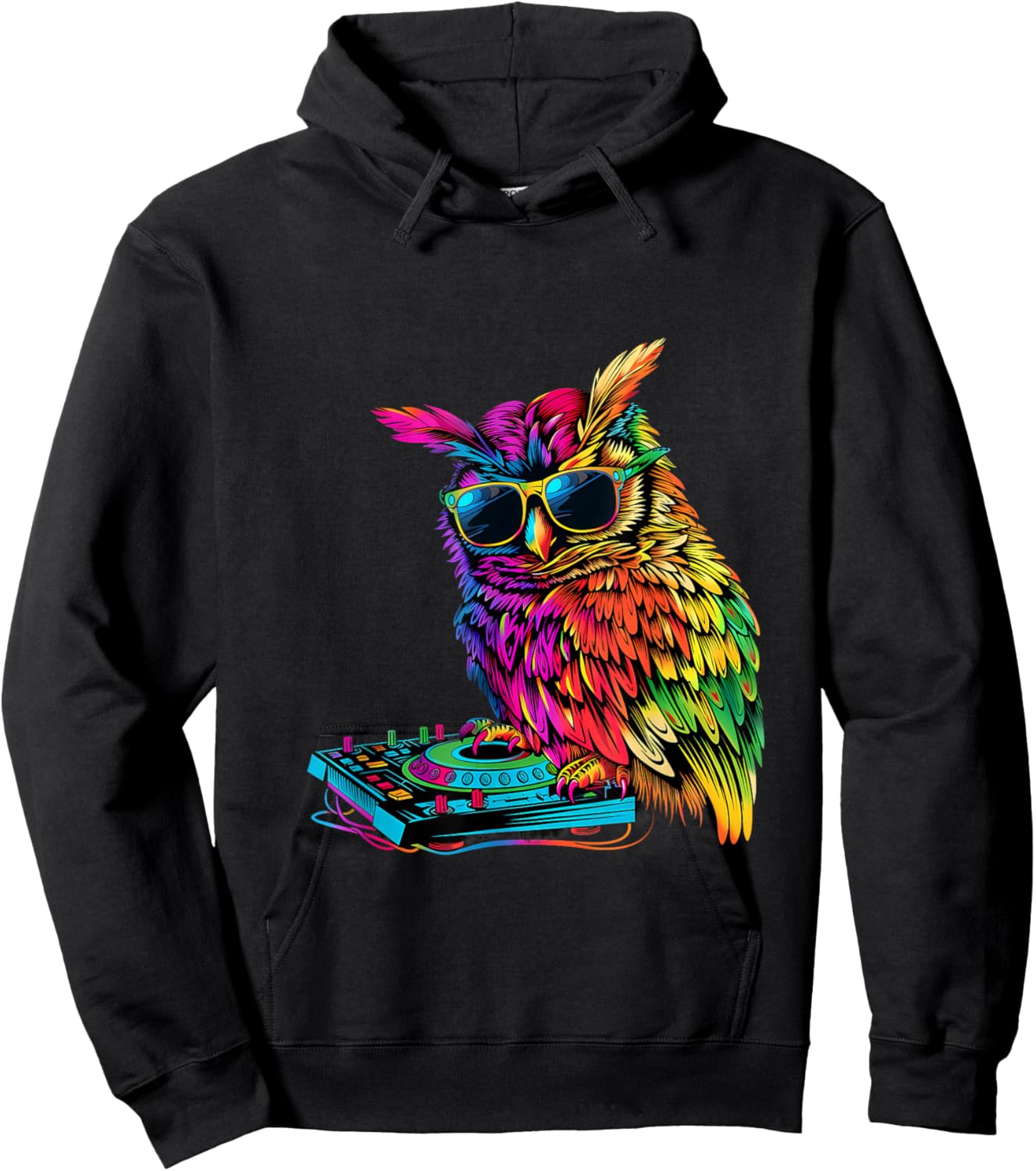 Owl DJ House Music Beatmaker Owl Lover Turntable DJ Owl Hoodie - Hoodie | Black