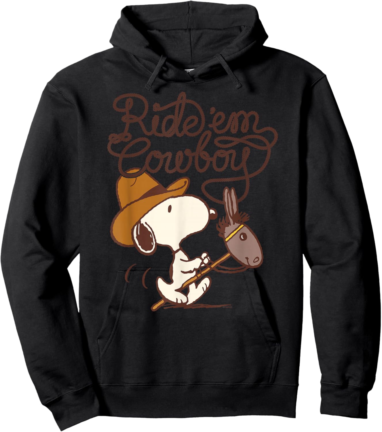 Peanuts - Western Snoopy Ride Em Cowboy Hoodie - Hoodie | Black