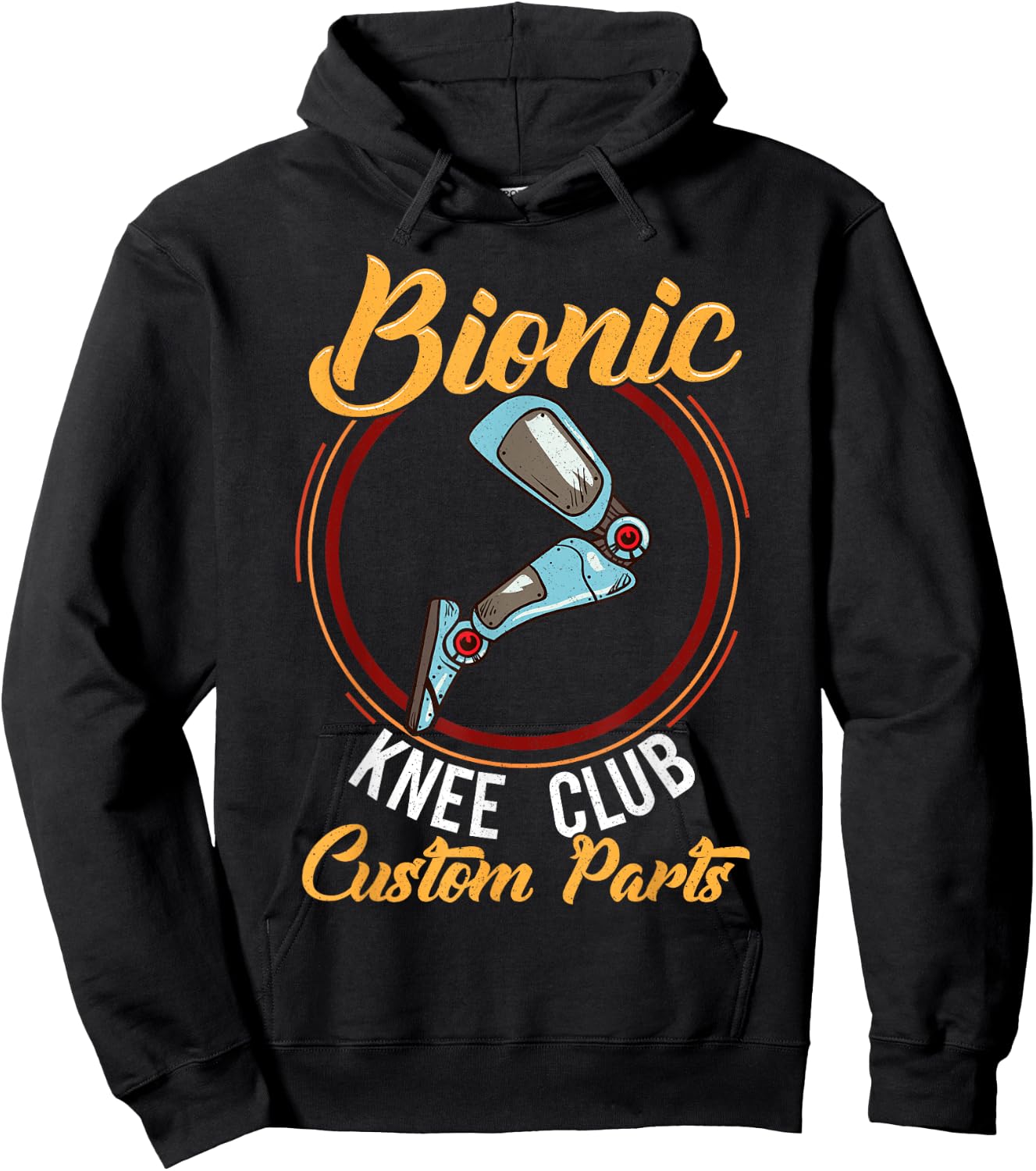 Bionic Knee Club Custom Parts Knee Replacement Funny Gift Hoodie - Hoodie | Black