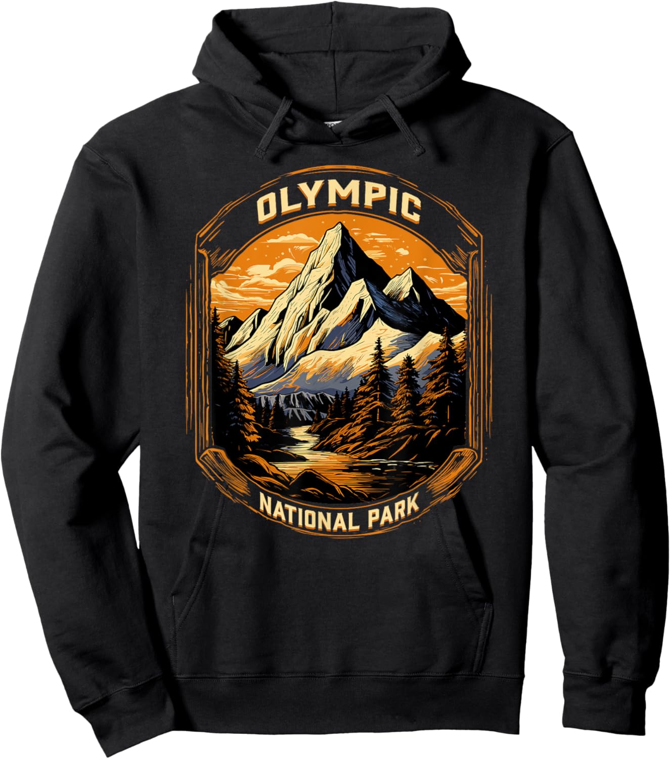 Olympic National Park Mountain River Tourist Souvenir Hoodie - Hoodie | Black