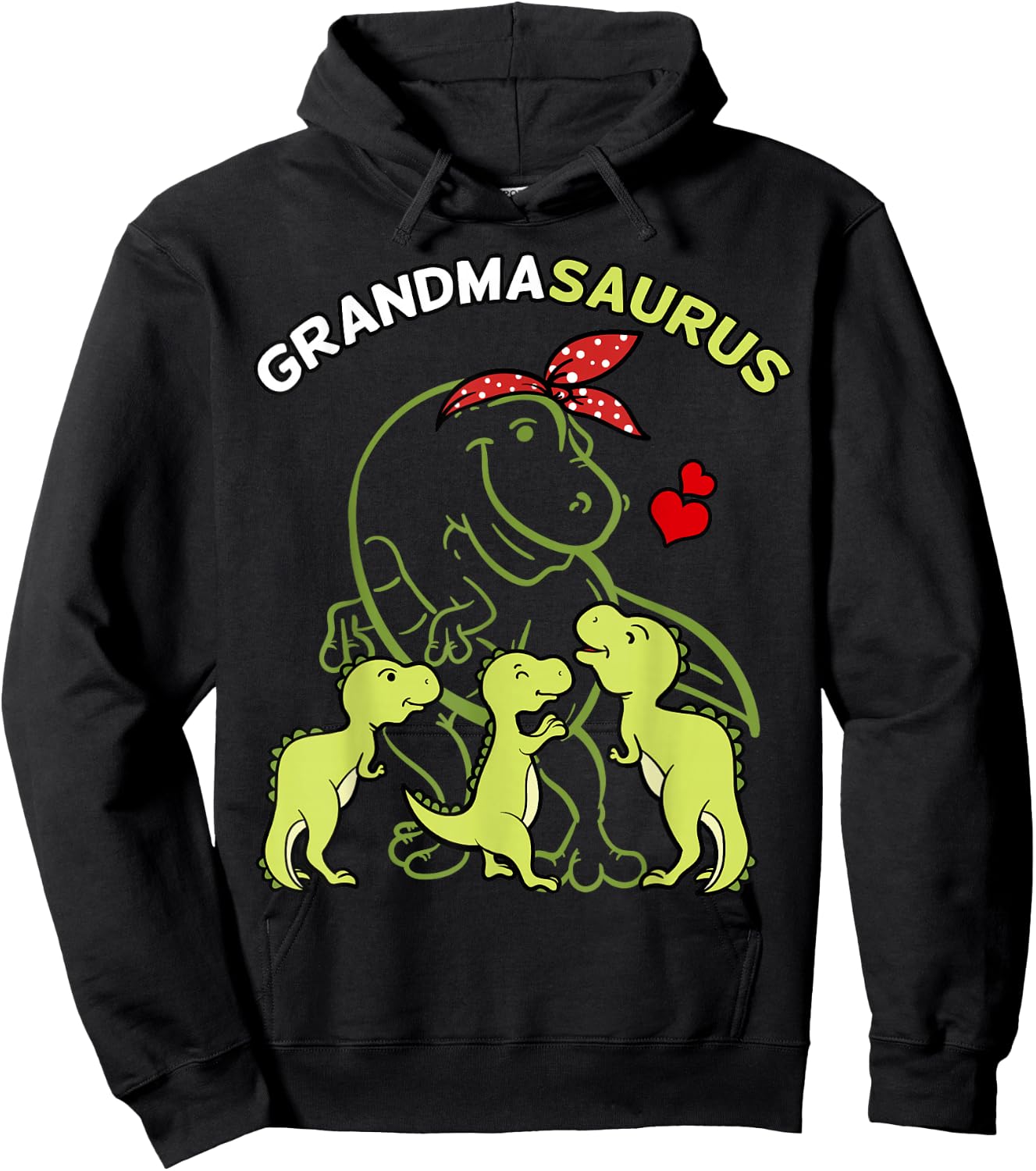 Grandmasaurus Grandma Tyrannosaurus Dinosaur Mother's Day Hoodie - Hoodie | Black
