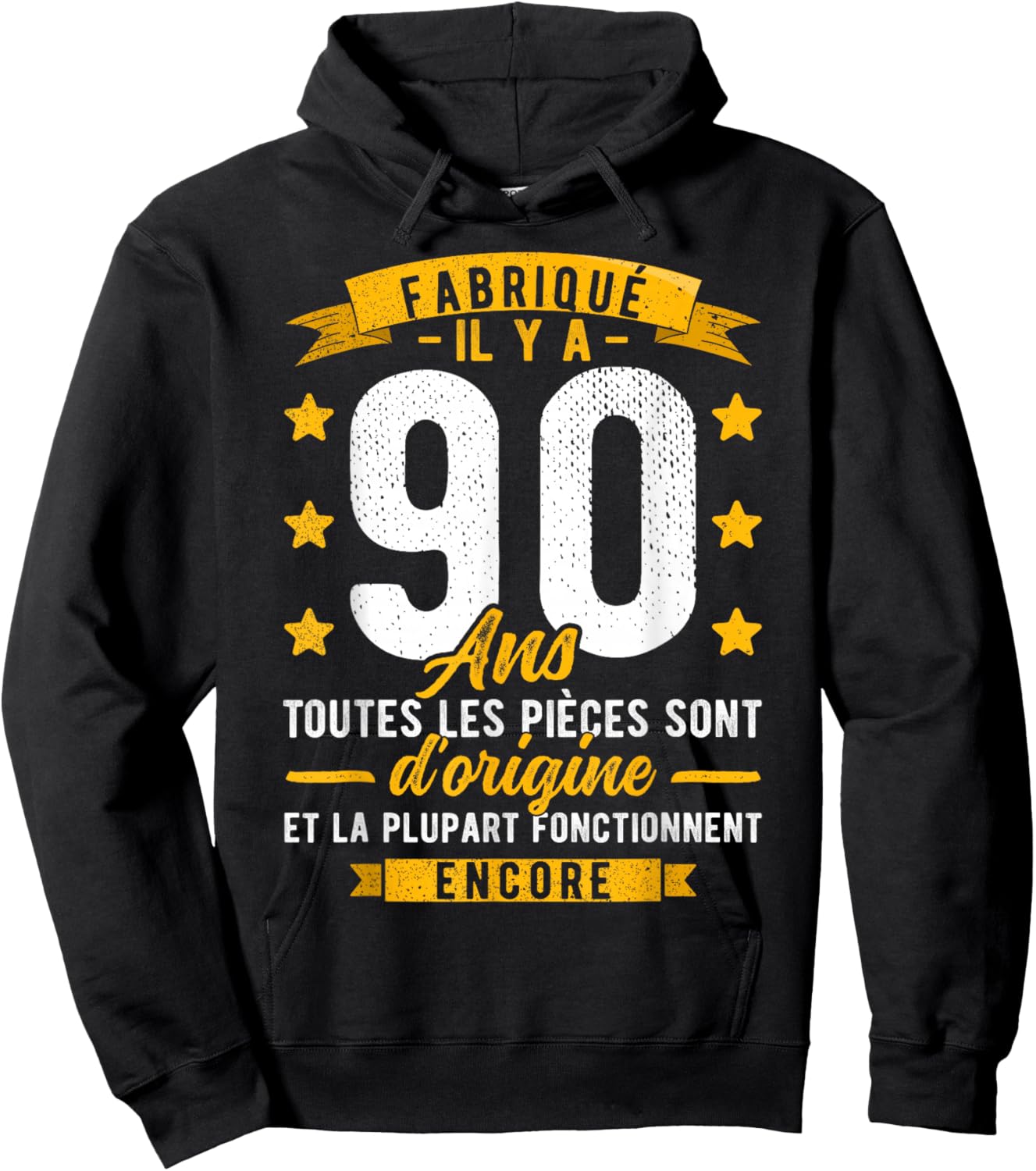 Made 90 Years Ago Birthday Man Joke 90 Years Hoodie - Hoodie | Black