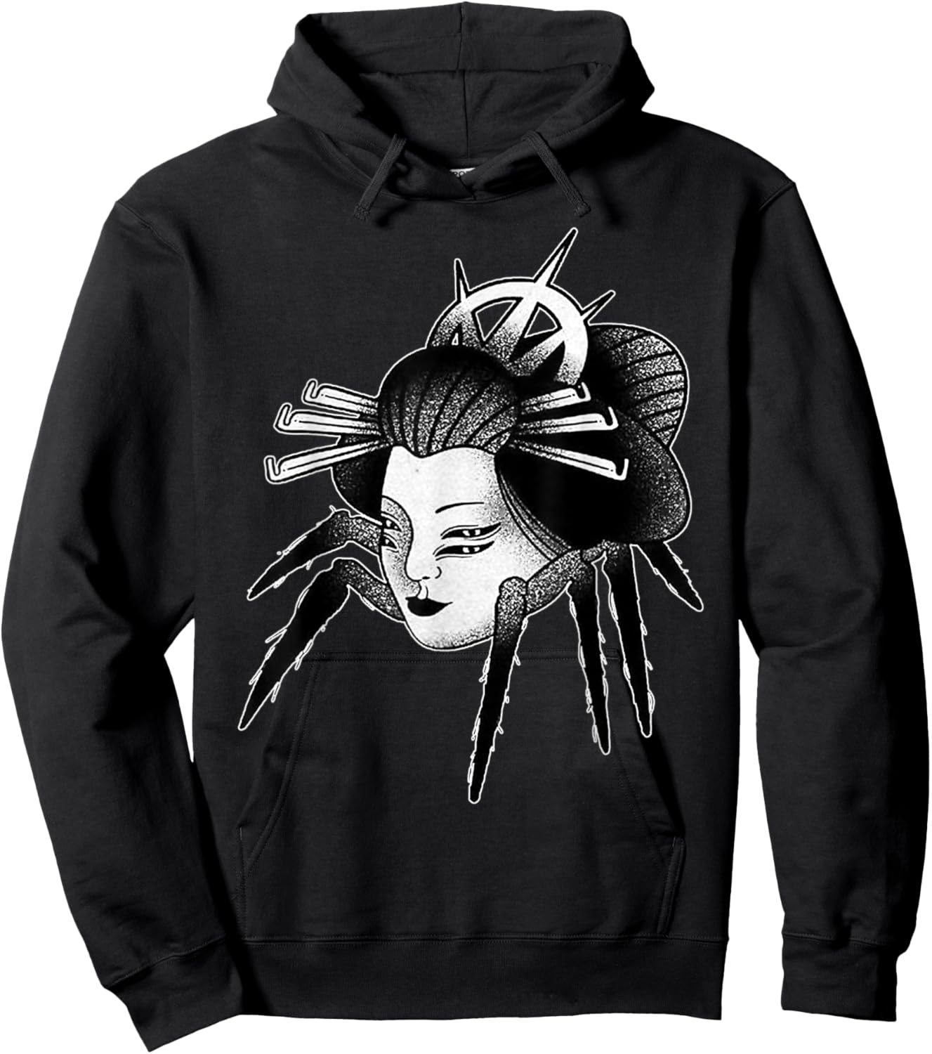 Spider Demon Jorogumo Blackwork Hoodie - Hoodie | Black