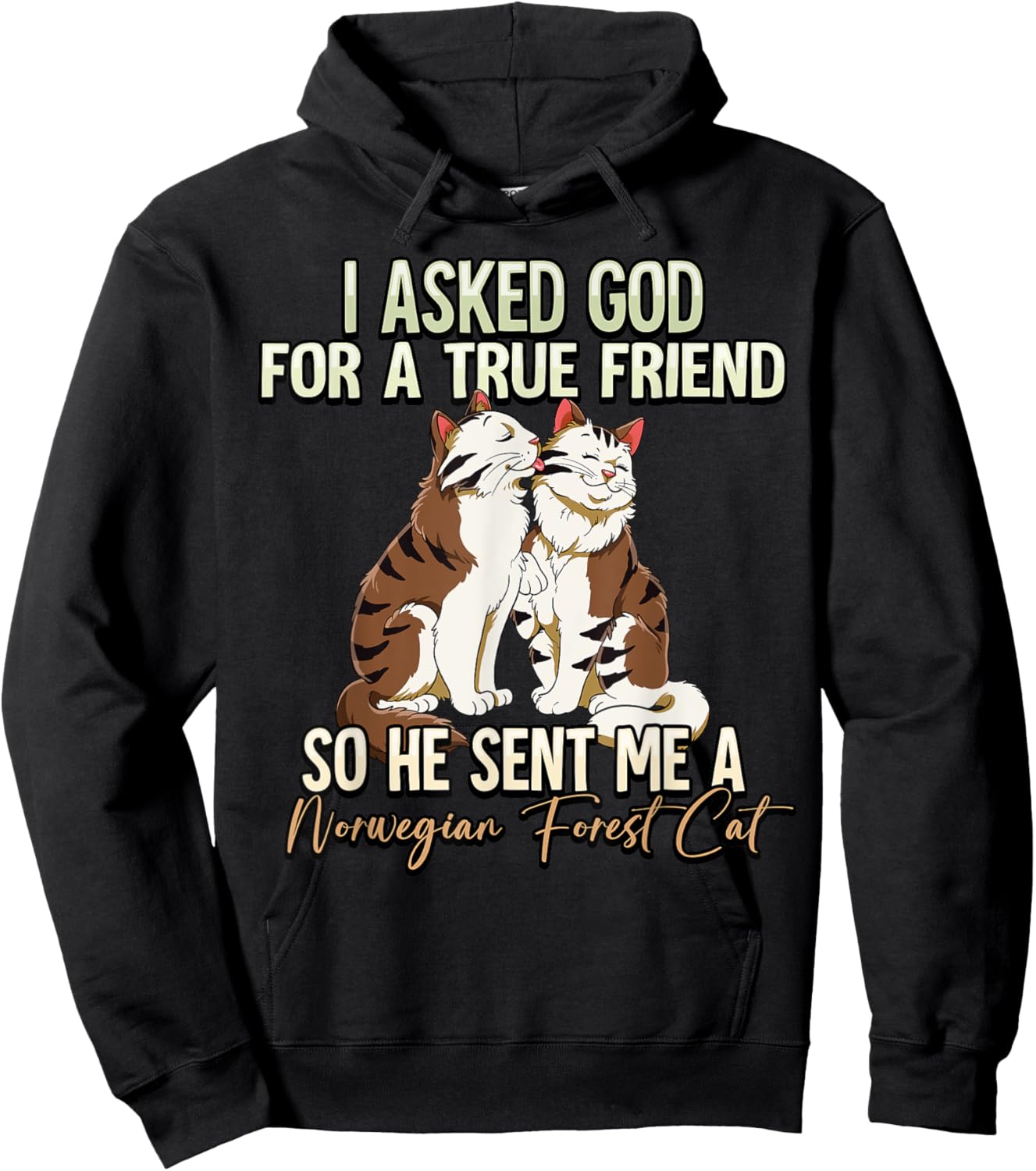 Norwegian Forest Cat Women Kids Hoodie - Hoodie | Black