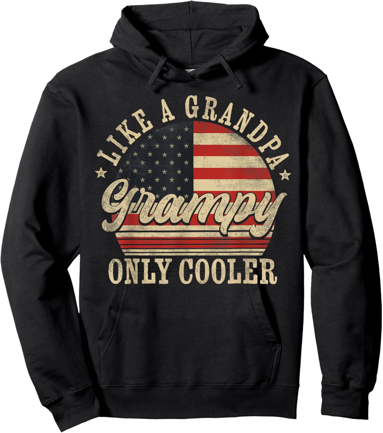 Grampy Like a Grandpa Only Cooler Grampy Father's Day Hoodie - Hoodie | Black