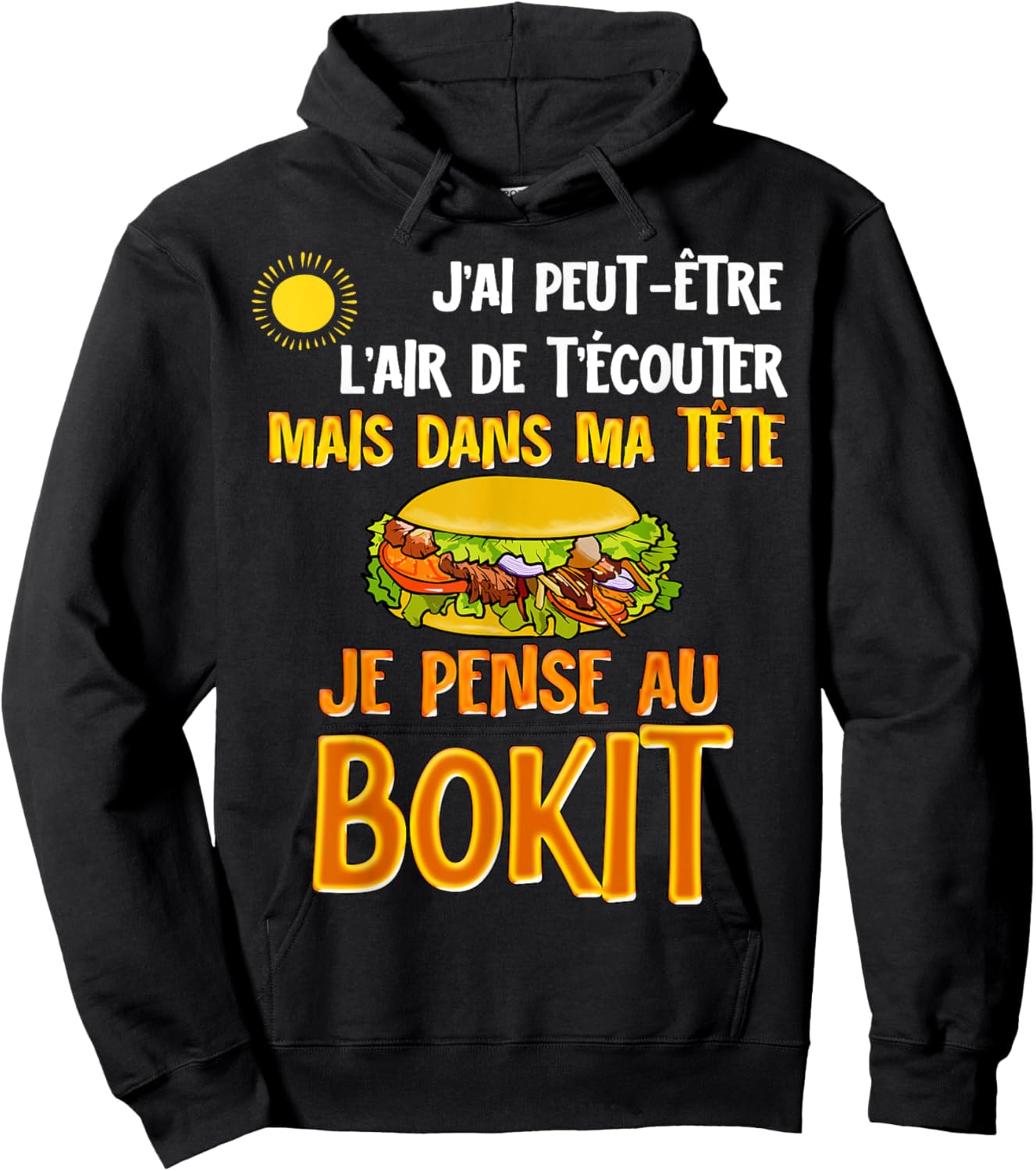 Guadeloupe Bokit Cuisine Antilles Humour Travel Tropical , Black, S Hoodie - Hoodie | Black