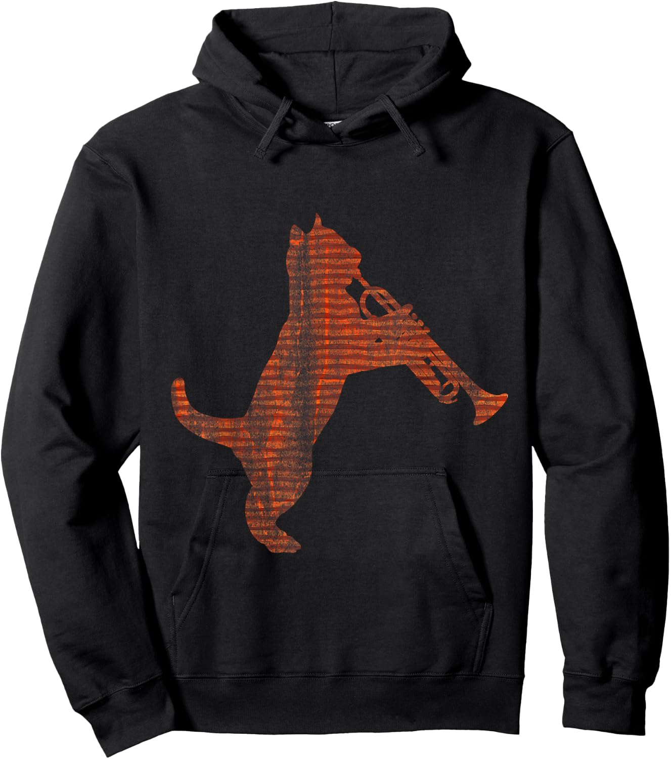 Cat Playing Trumpet Hoodie - Hoodie | Black