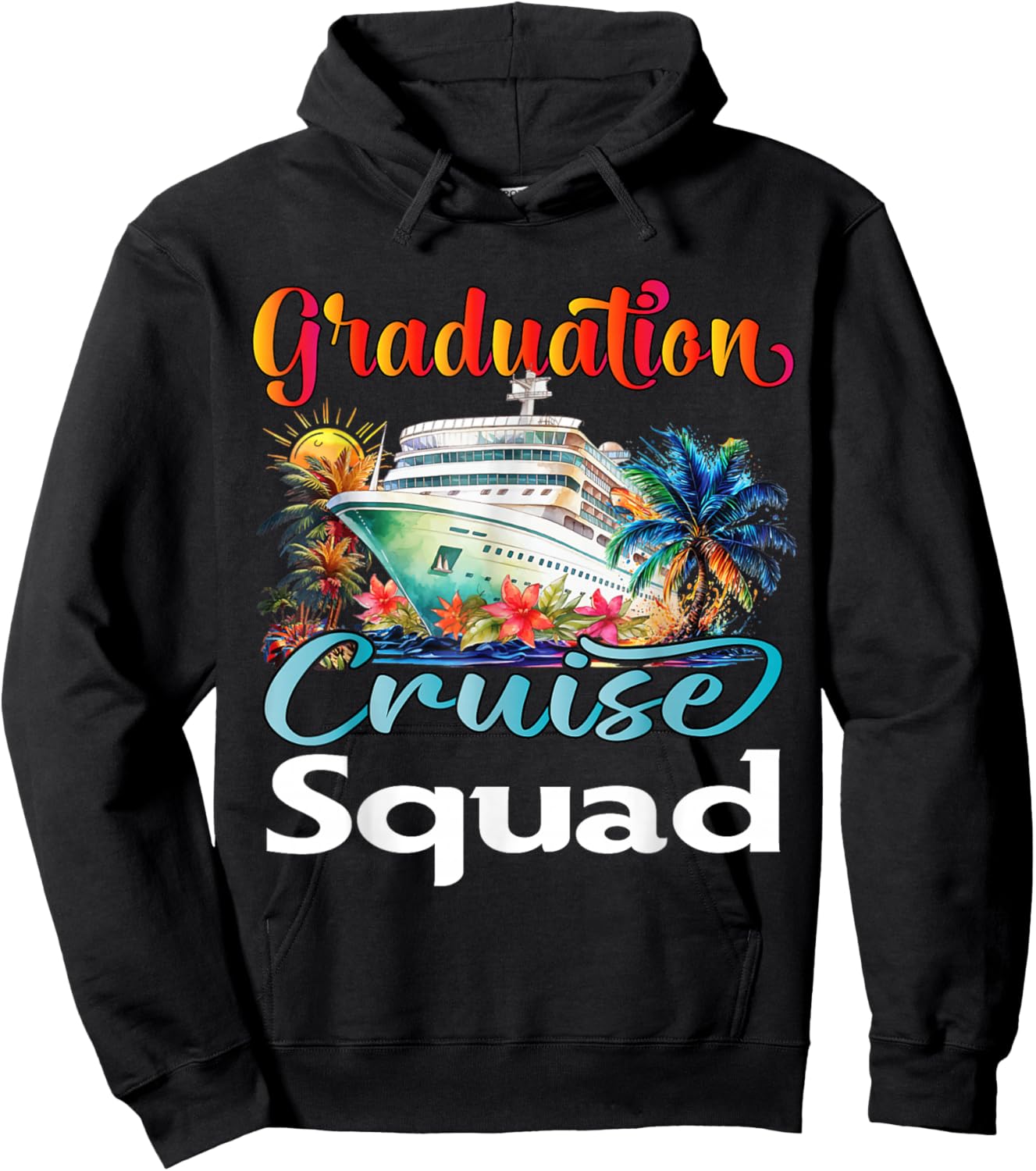 Graduation Cruise Squad 2026 Friend Family Vacation Matching Hoodie - Hoodie | Black