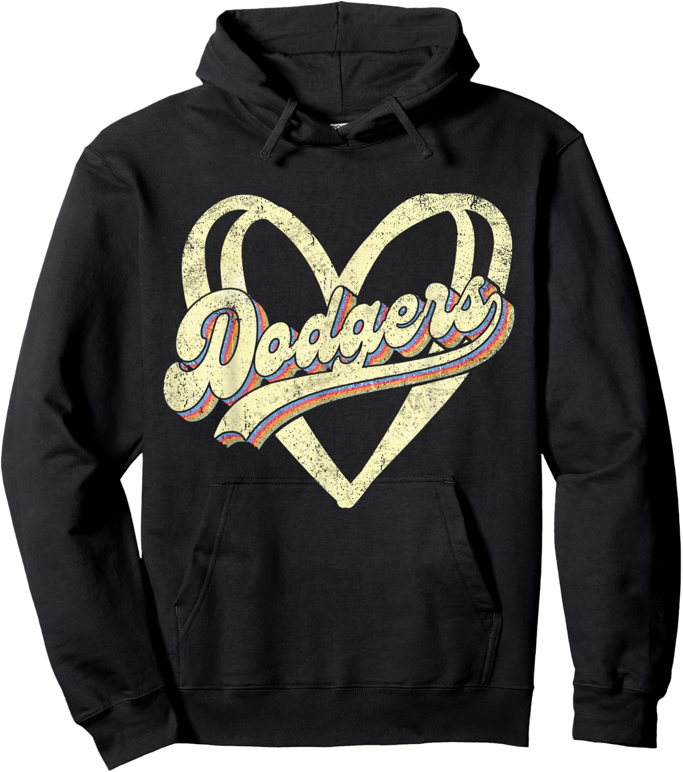 Dodgers Name Retro Vintage First Name Dodgers Lover Usa Flag Hoodie - Hoodie | Black