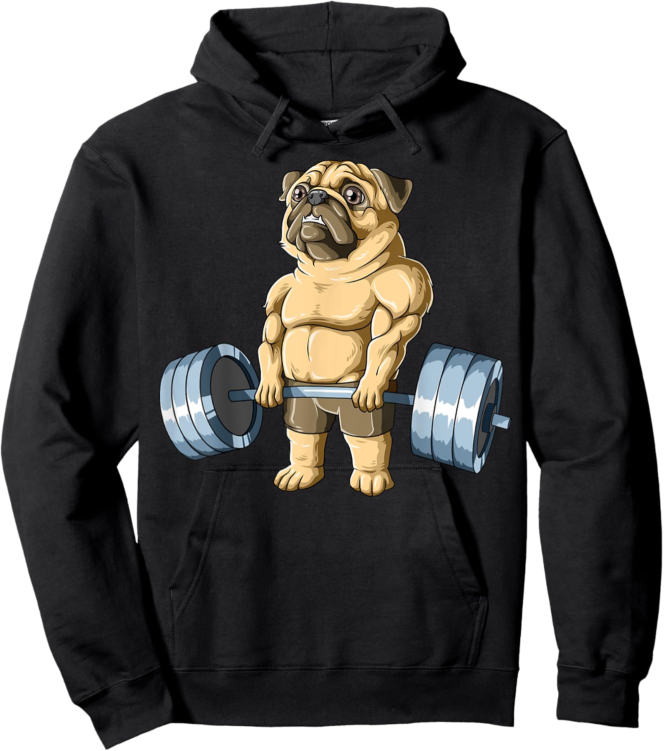 Weightlifting Pug Deadlifting Pug Powerlifting Workout Gym Hoodie - Hoodie | Black