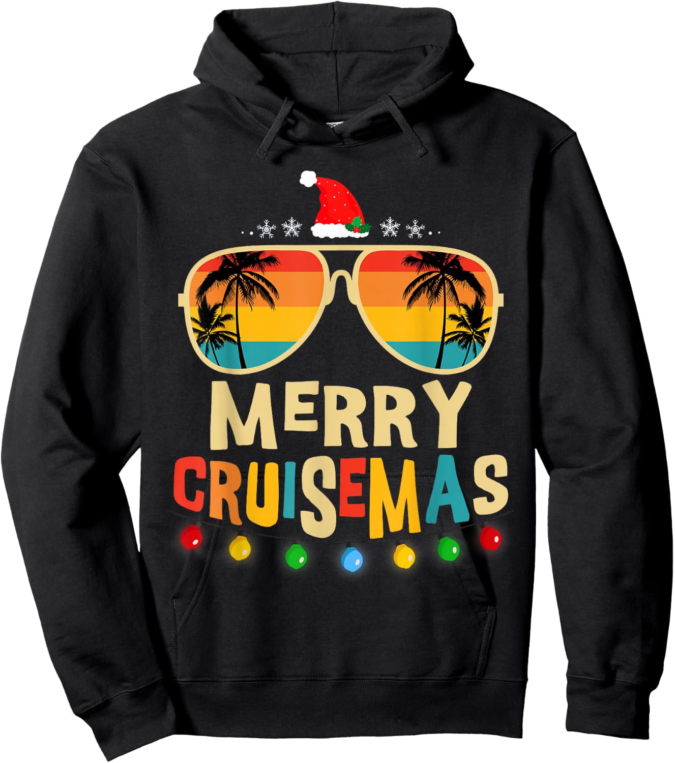Merry Cruisemas 2025 Christmas Santa Reindeer Cruise Hoodie - Hoodie | Black