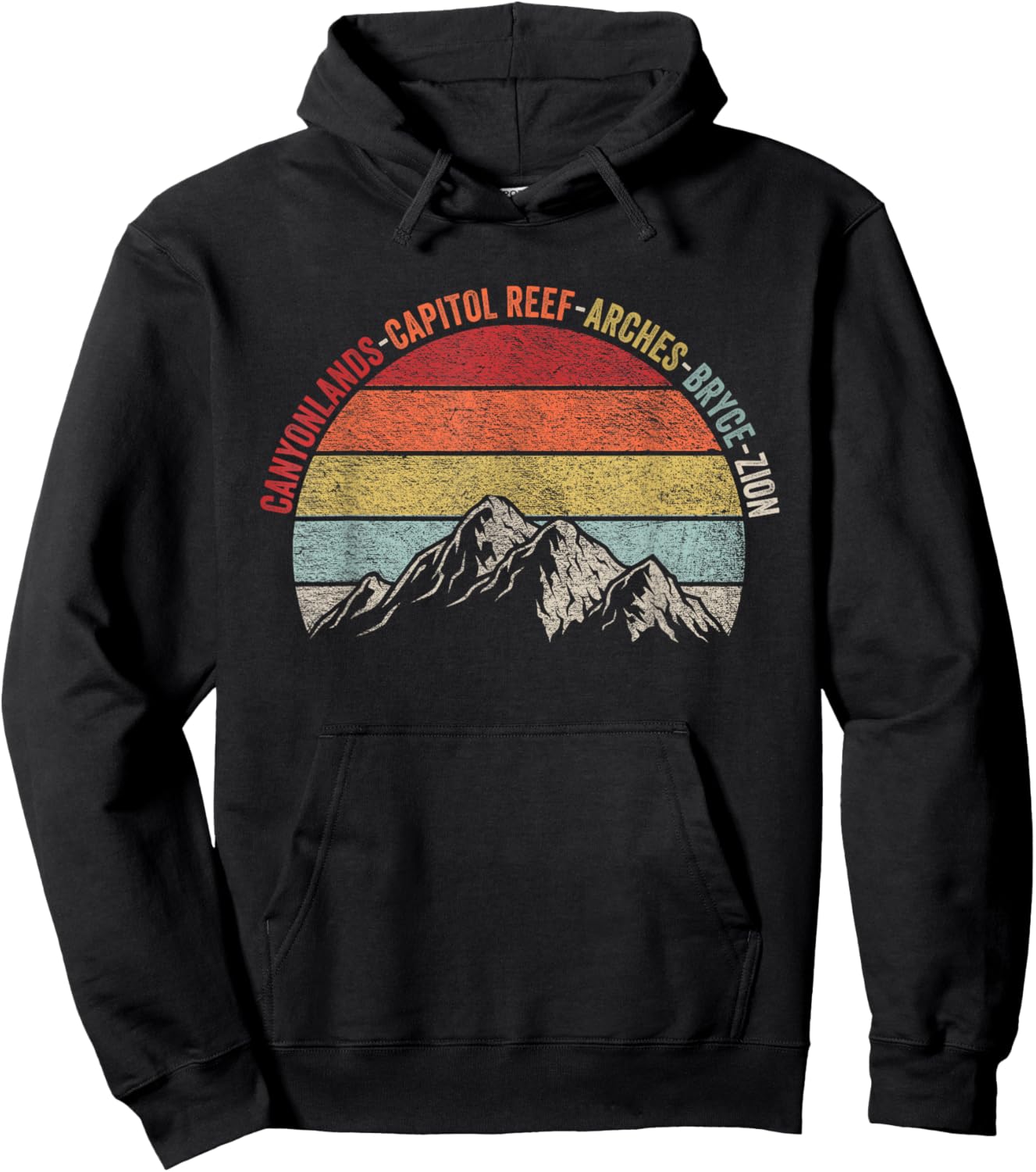 Vintage Utah Souvenir Big 5 Utah Mighty Five National Park Hoodie - Hoodie | Black