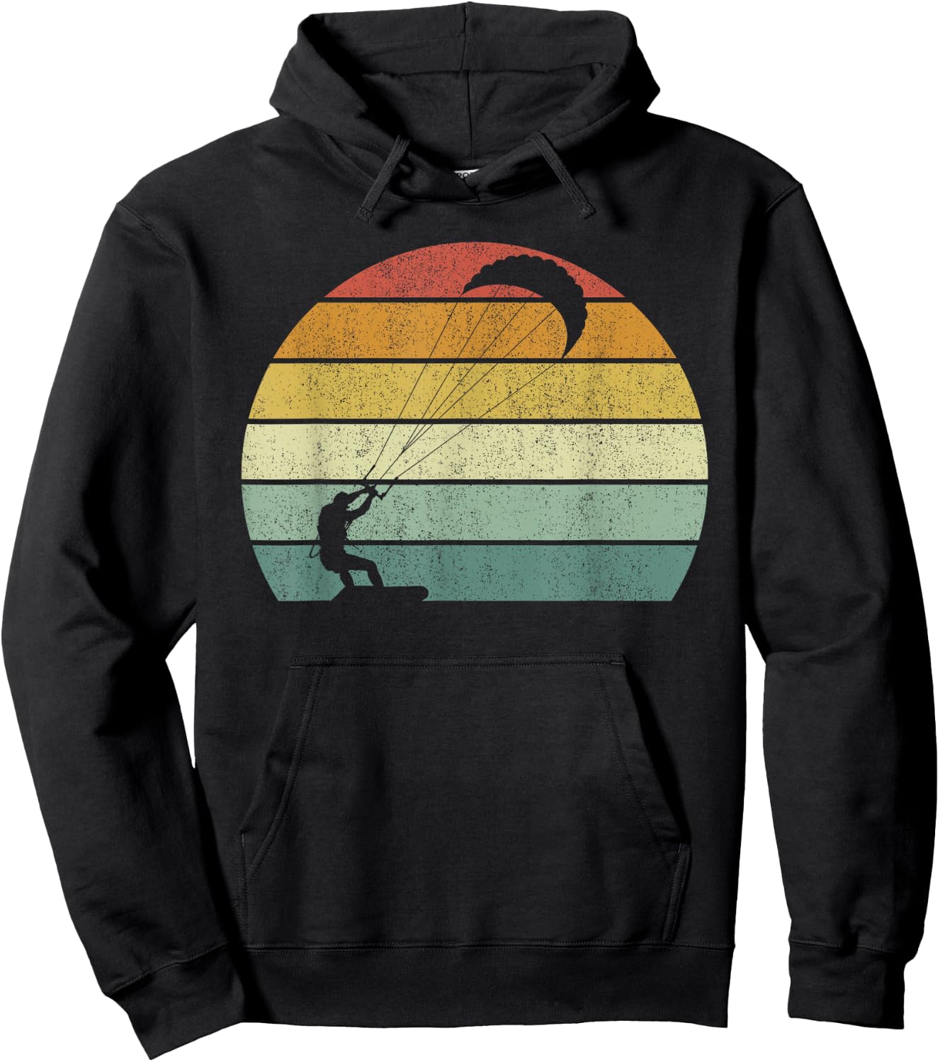 Vintage Retro Kiteboarding Shirt Kitesurfing Kitesurf Gift Hoodie - Hoodie | Black