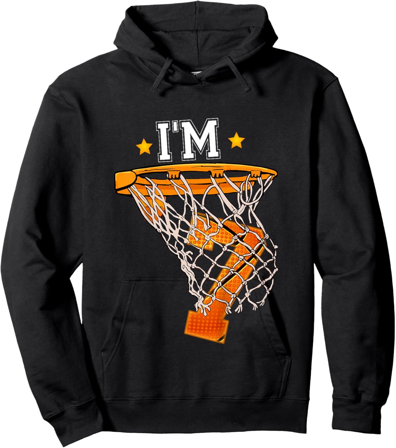7th Birthday Basketball Shirt I'm 7 Boy Girl 6th Birthday Hoodie - Hoodie | Black