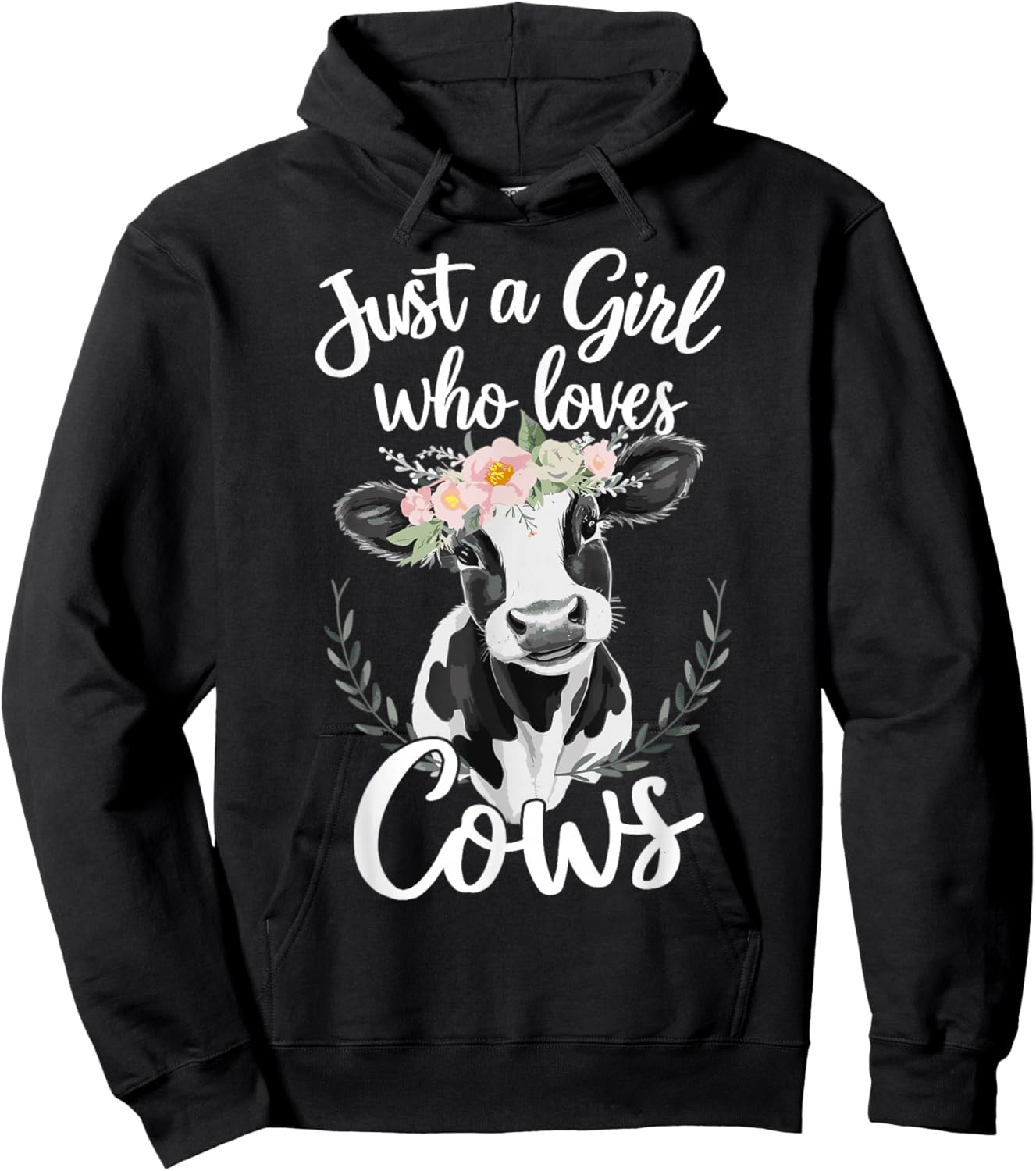 Cow Lover Just A Girl Who Loves Cows Hoodie - Hoodie | Black