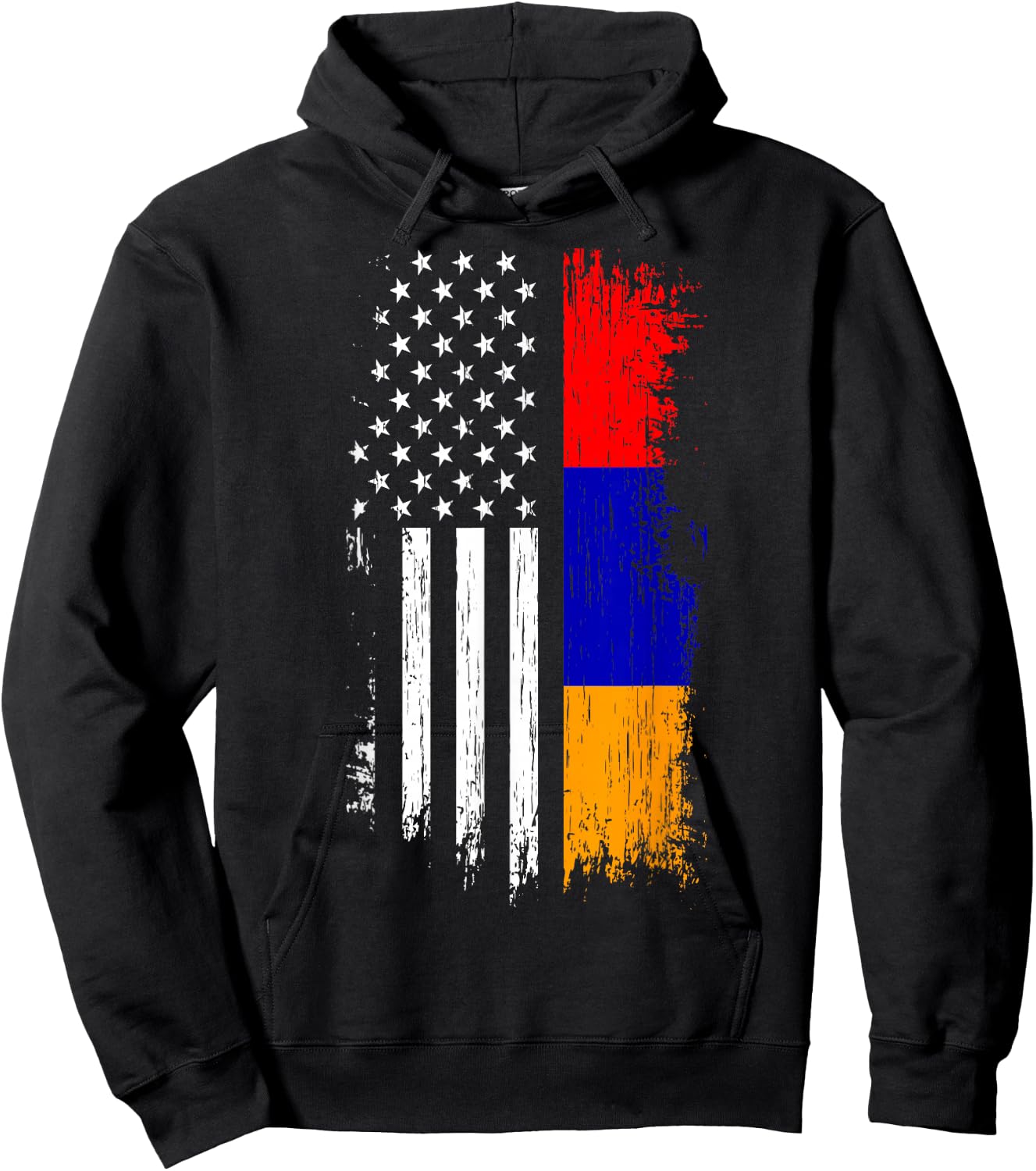 Armenian American Flag T Shirt - Pride Armenia USA Hoodie - Hoodie | Black