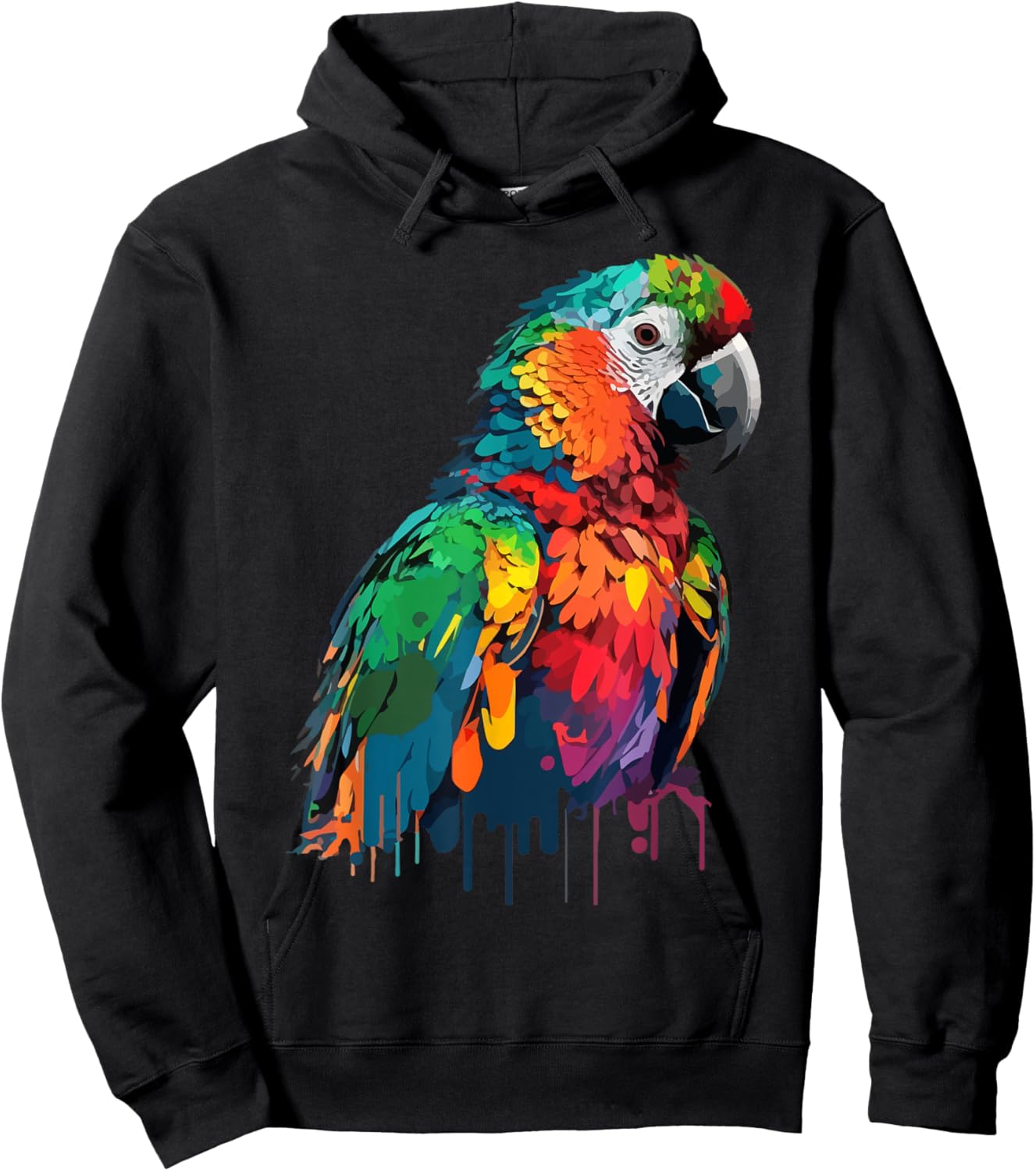 Colorful Parrot Watercolor Hoodie - Hoodie | Black