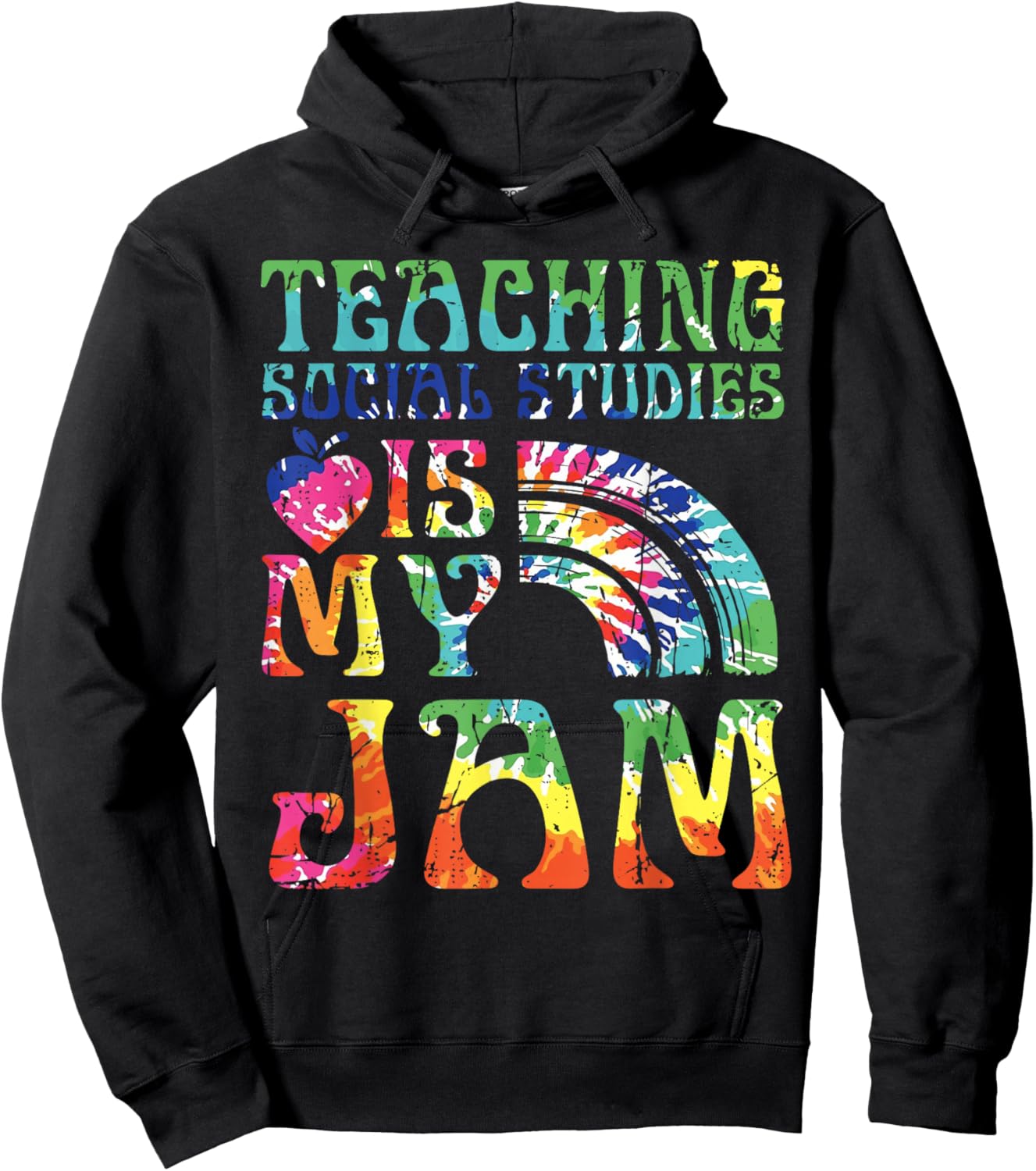 Tie Dye Teaching Social Studies Is My Jam Sunglasses Teacher Hoodie - Hoodie | Black