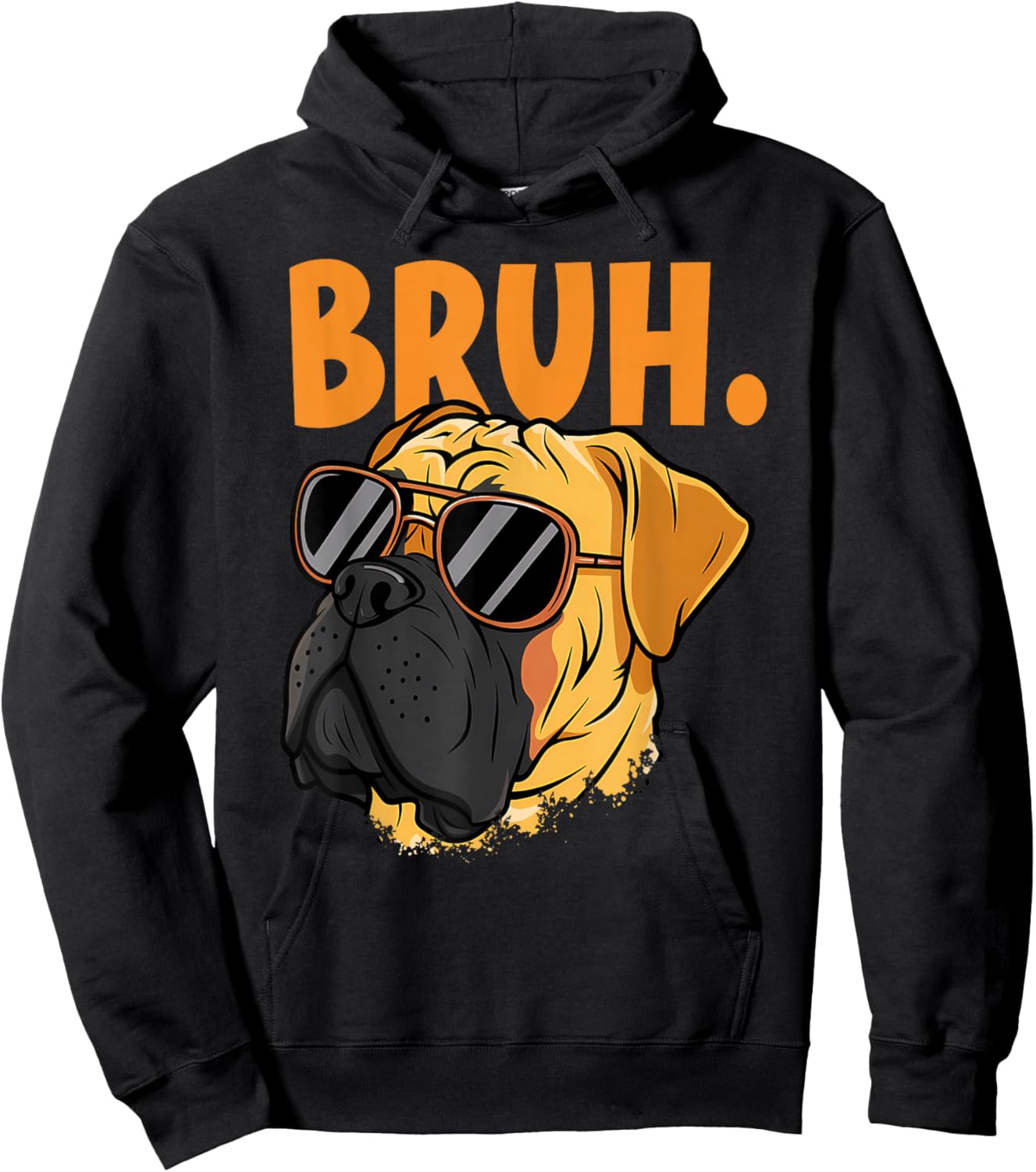 Bruh Funny Meme Saying Bruh with Dog face Teens Boy Girls Hoodie - Hoodie | Black