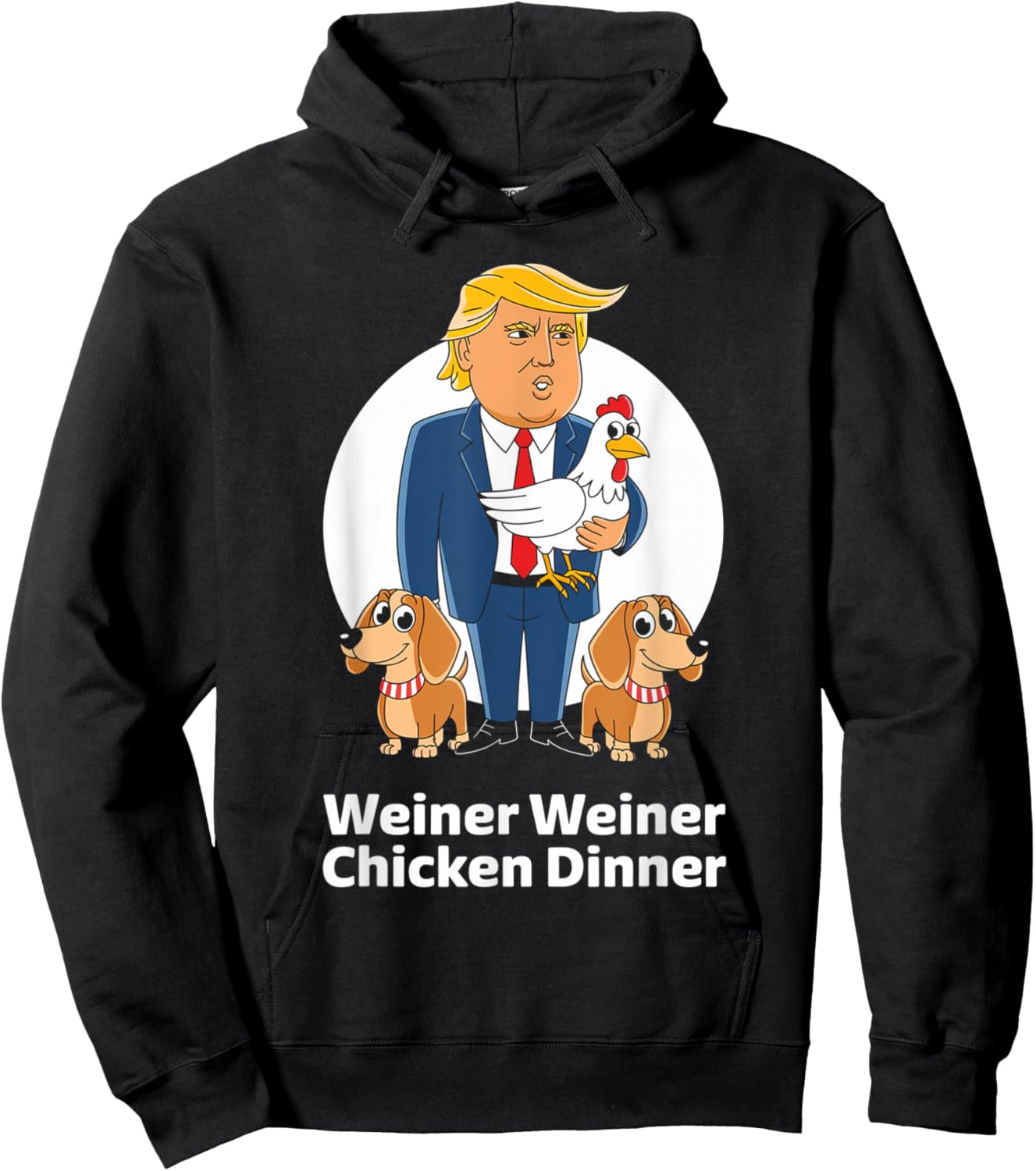 Dachshund Lover Designs Trump Winner -Adults Dachshund Dog Lover Humor Enthusiasts Black Small Classic Fit Short Sleeve Pull On 1 Count Hoodie - Hoodie | Black